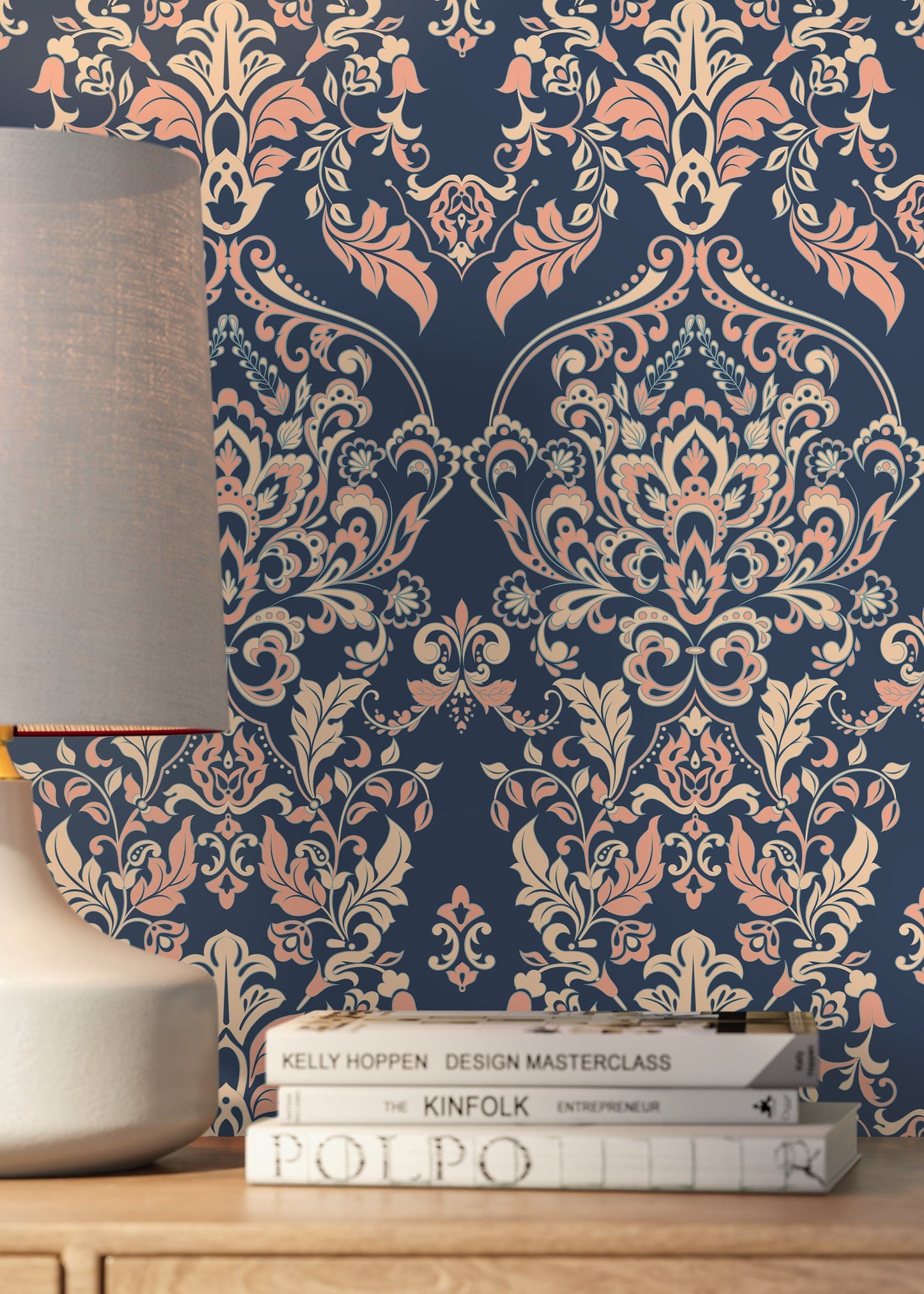 Floral Vintage Victorian Wallpaper / Peel and Stick Wallpaper Removable Wallpaper Home Decor Wall Art Wall Decor Room Decor - D075