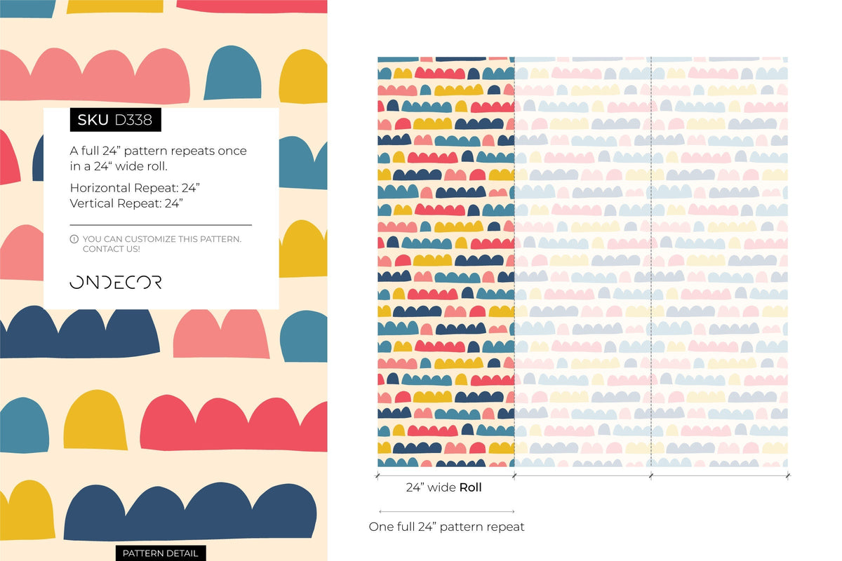 Colorful Kids Wallpaper / Peel and Stick Wallpaper Removable Wallpaper Home Decor Wall Art Wall Decor Room Decor - D338