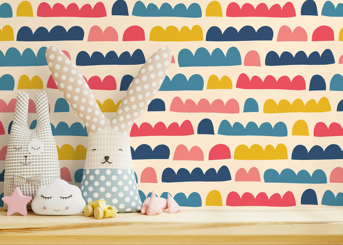 Colorful Kids Wallpaper / Peel and Stick Wallpaper Removable Wallpaper Home Decor Wall Art Wall Decor Room Decor - D338