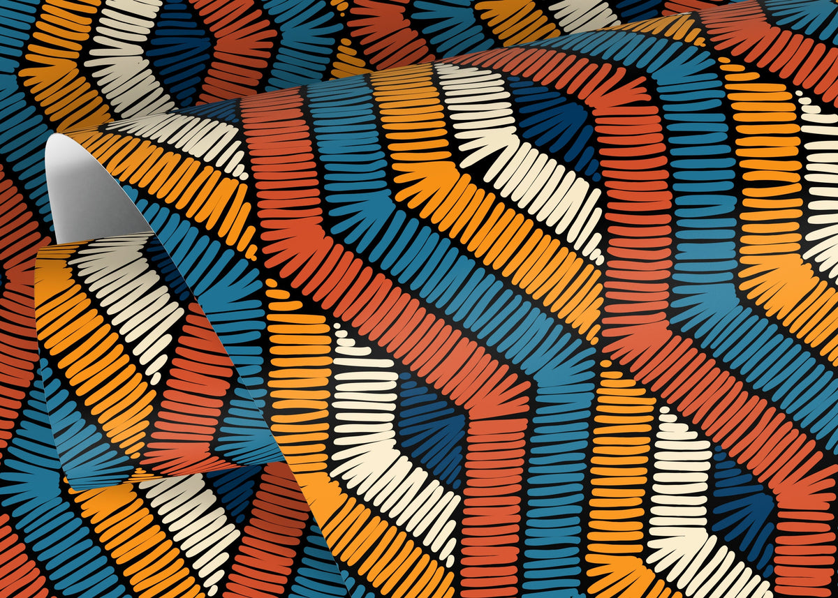 Colorful Chevron Wallpaper / Peel and Stick Wallpaper Removable Wallpaper Home Decor Wall Art Wall Decor Room Decor - D512