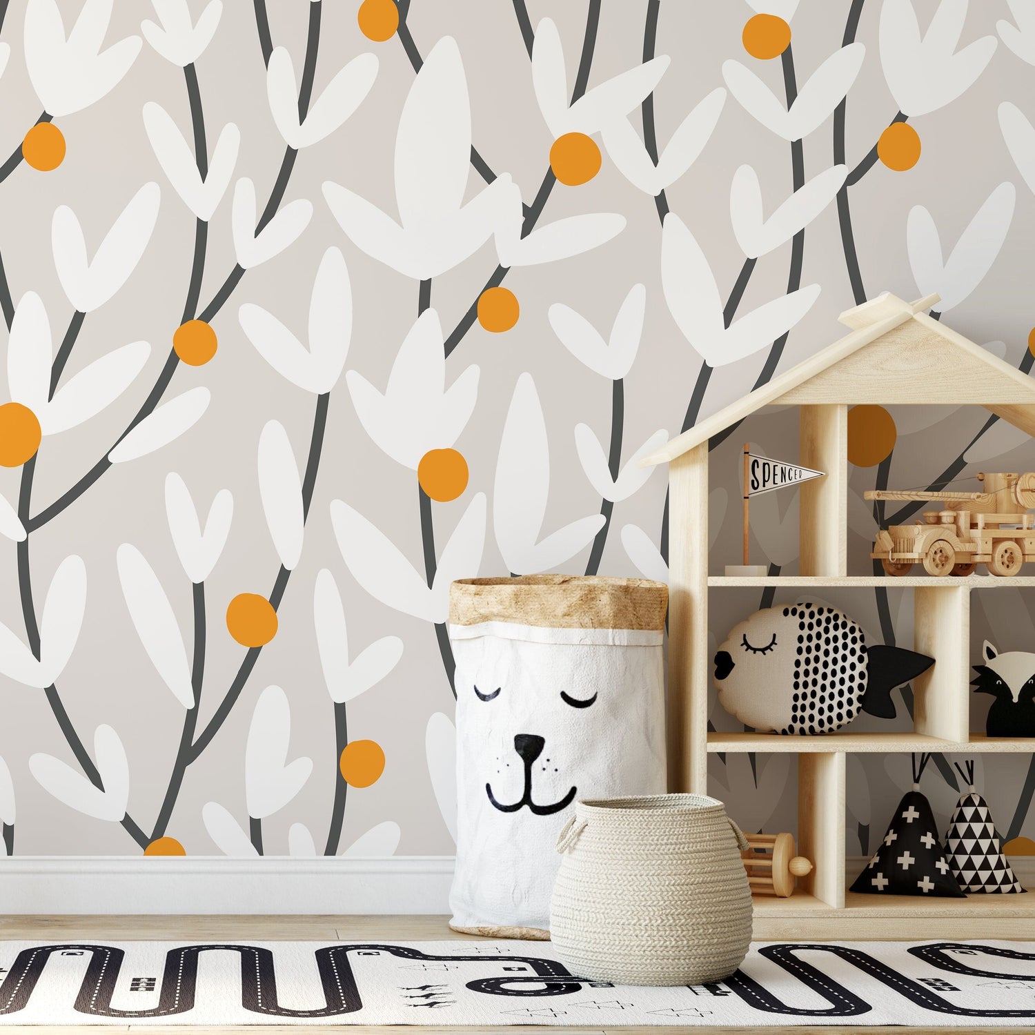 Wallpaper Peel and Stick Wallpaper Removable Wallpaper Home Decor Wall Art Wall Decor Room Decor / Cute Floral Wallpaper - X178