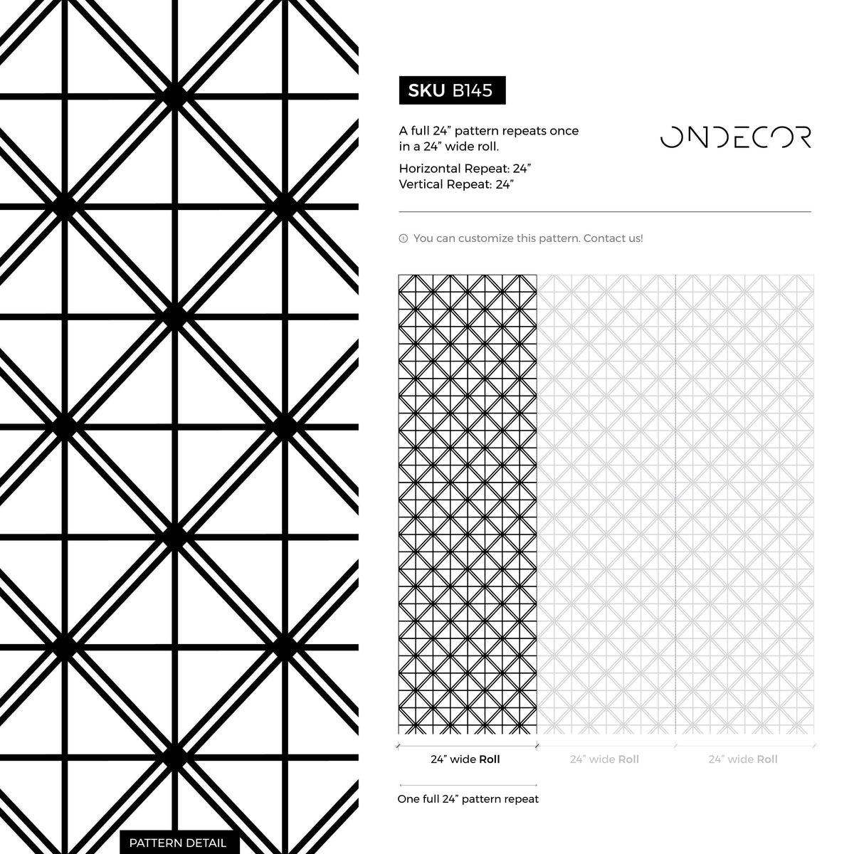 Removable Wallpaper Peel and Stick Wallpaper Wall Paper Wall Mural - Geometric Wallpaper - B145