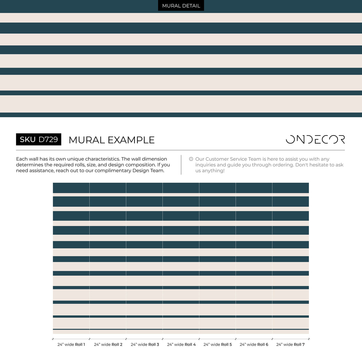 Dark Teal Blue Striped Wallpaper Modern Wallpaper Peel and Stick and Traditional Wallpaper - D729