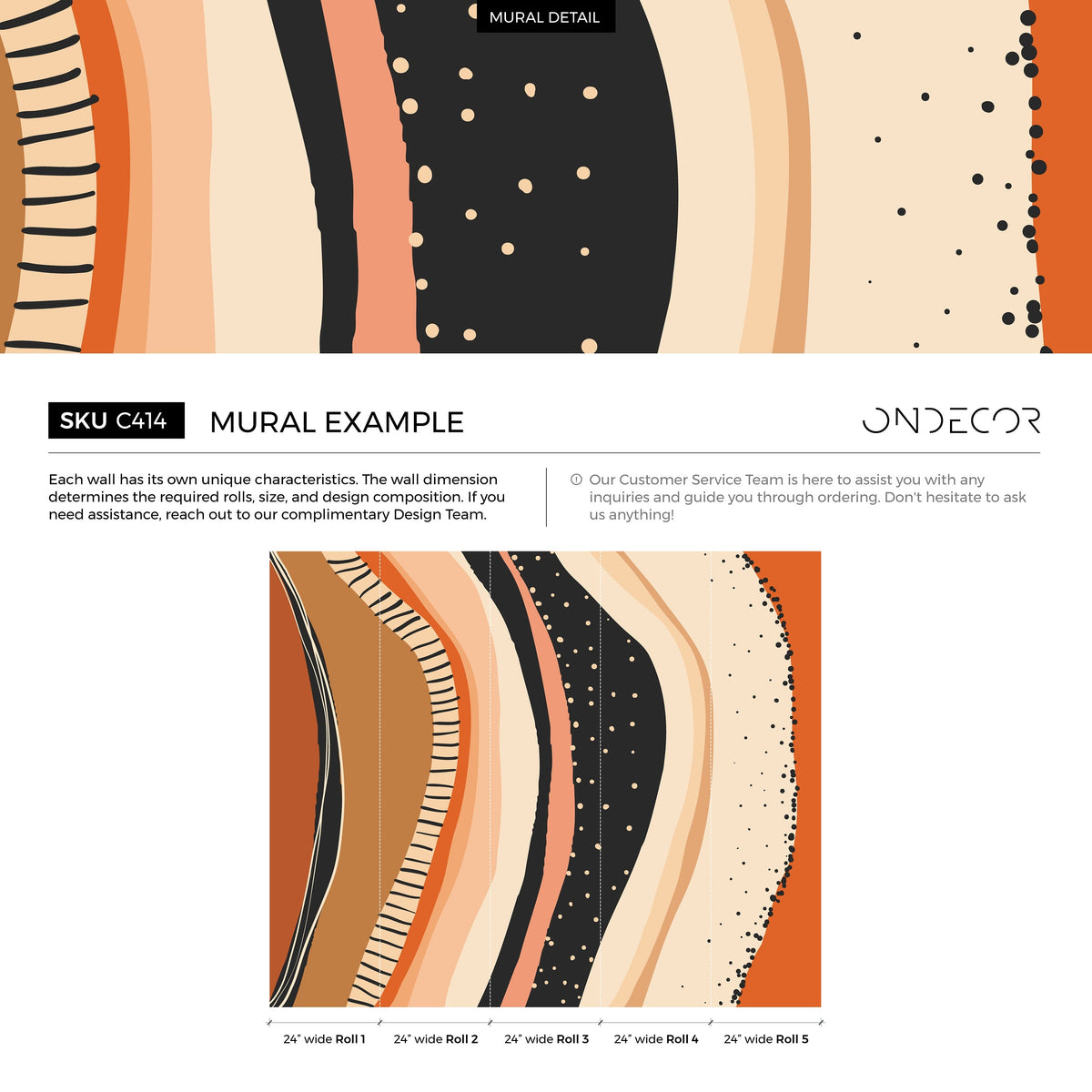 Wallpaper Peel and Stick Wallpaper Removable Wallpaper Home Decor Wall Art Wall Decor Room Decor / Abstract Mural Orange Wallpaper - C414