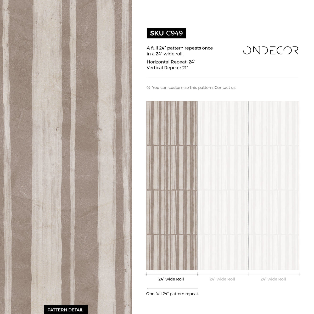 Beige Line Striped Wallpaper / Peel and Stick Wallpaper Removable Wallpaper Home Decor Wall Art Wall Decor Room Decor - C949
