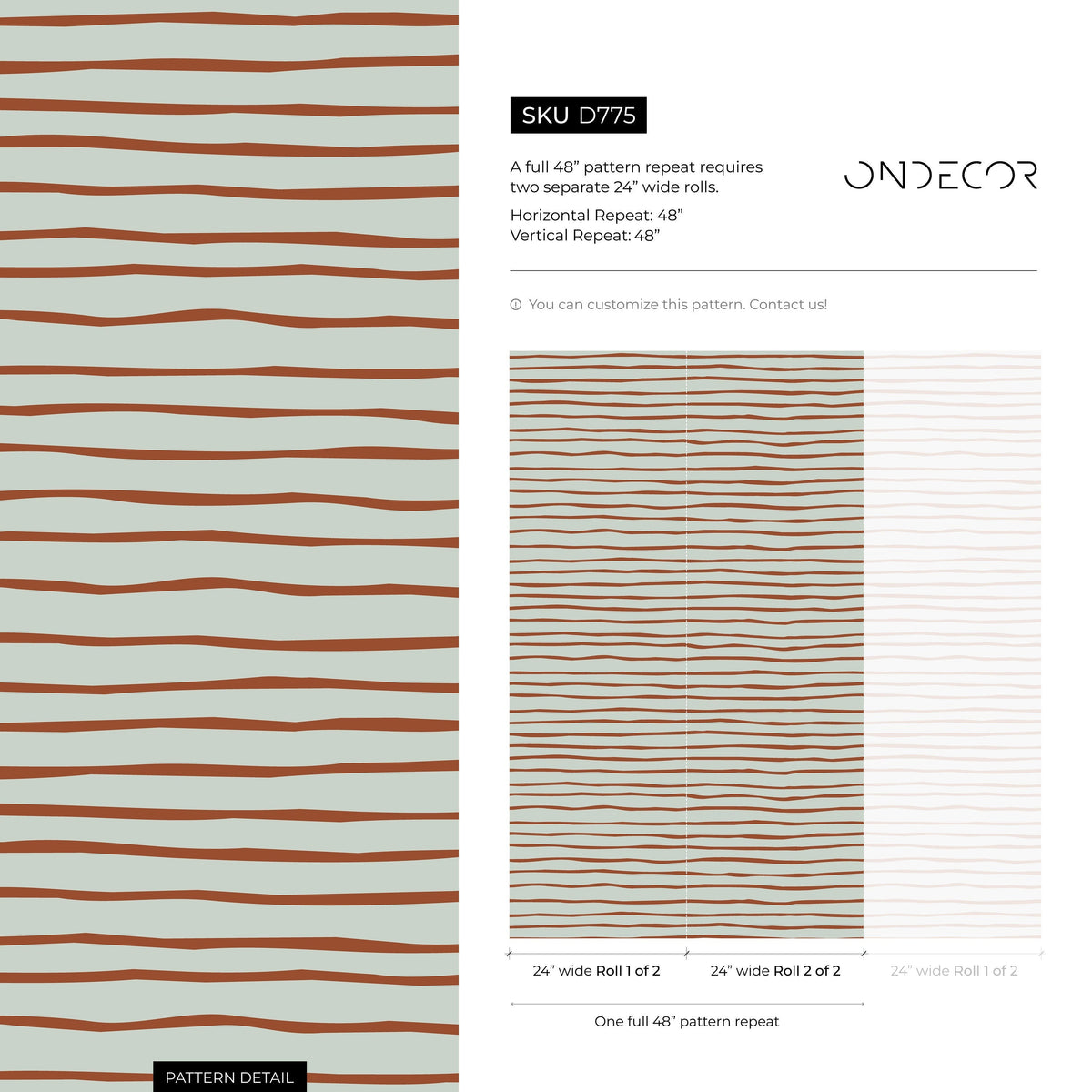 Boho Striped Wallpaper Modern Waves Wallpaper Peel and Stick and Traditional Wallpaper - D775