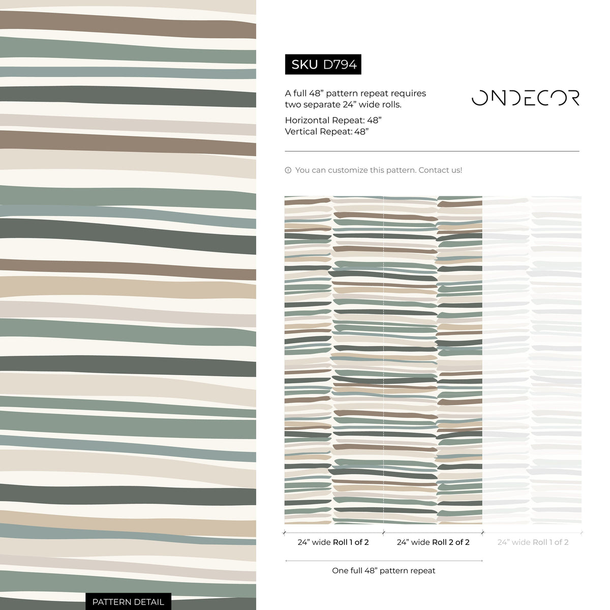 Unique Striped Wallpaper Modern Wallpaper Peel and Stick and Traditional Wallpaper - D794