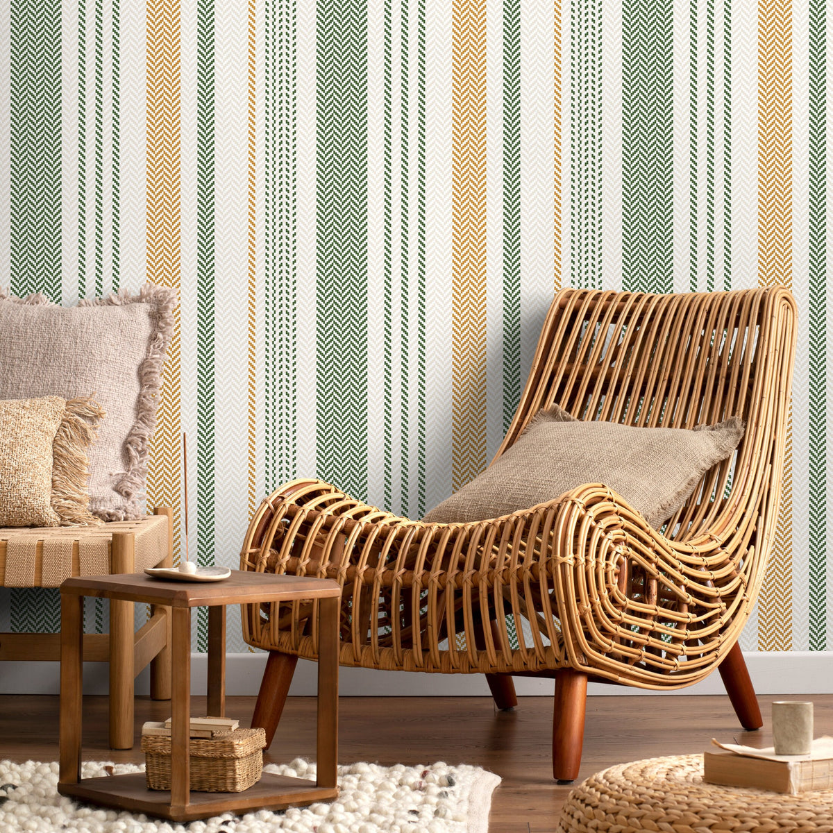 Farmhouse Striped Wallpaper Chevron Wallpaper Peel and Stick and Traditional Wallpaper - D804