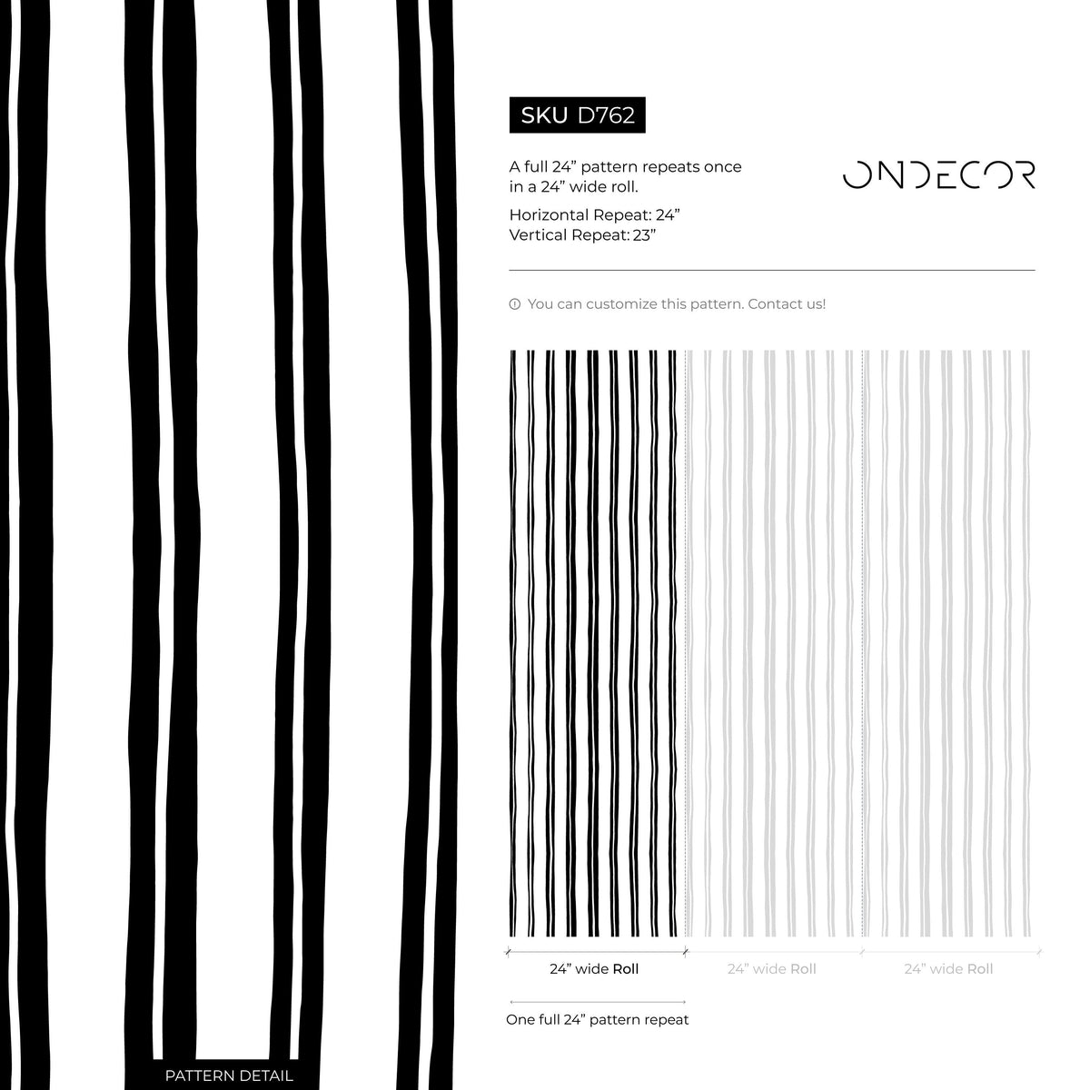 Black and White Lines Wallpaper Modern Striped Wallpaper Peel and Stick and Traditional Wallpaper - D762