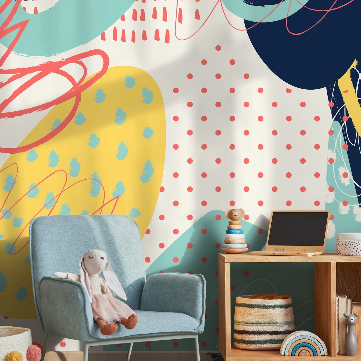 Wallpaper Peel and Stick Wallpaper Removable Wallpaper Home Decor Wall Art Wall Decor Room Decor / Colorful Abstract Modern Wallpaper - A745