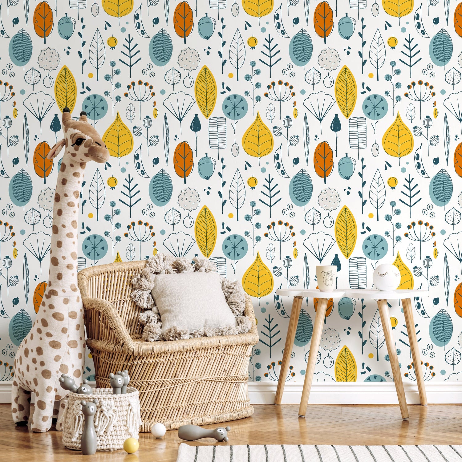 Removable Wallpaper Peel and Stick Wallpaper Wall Paper Wall Mural - Leaf Wallpaper Tropical Wallpaper - A398