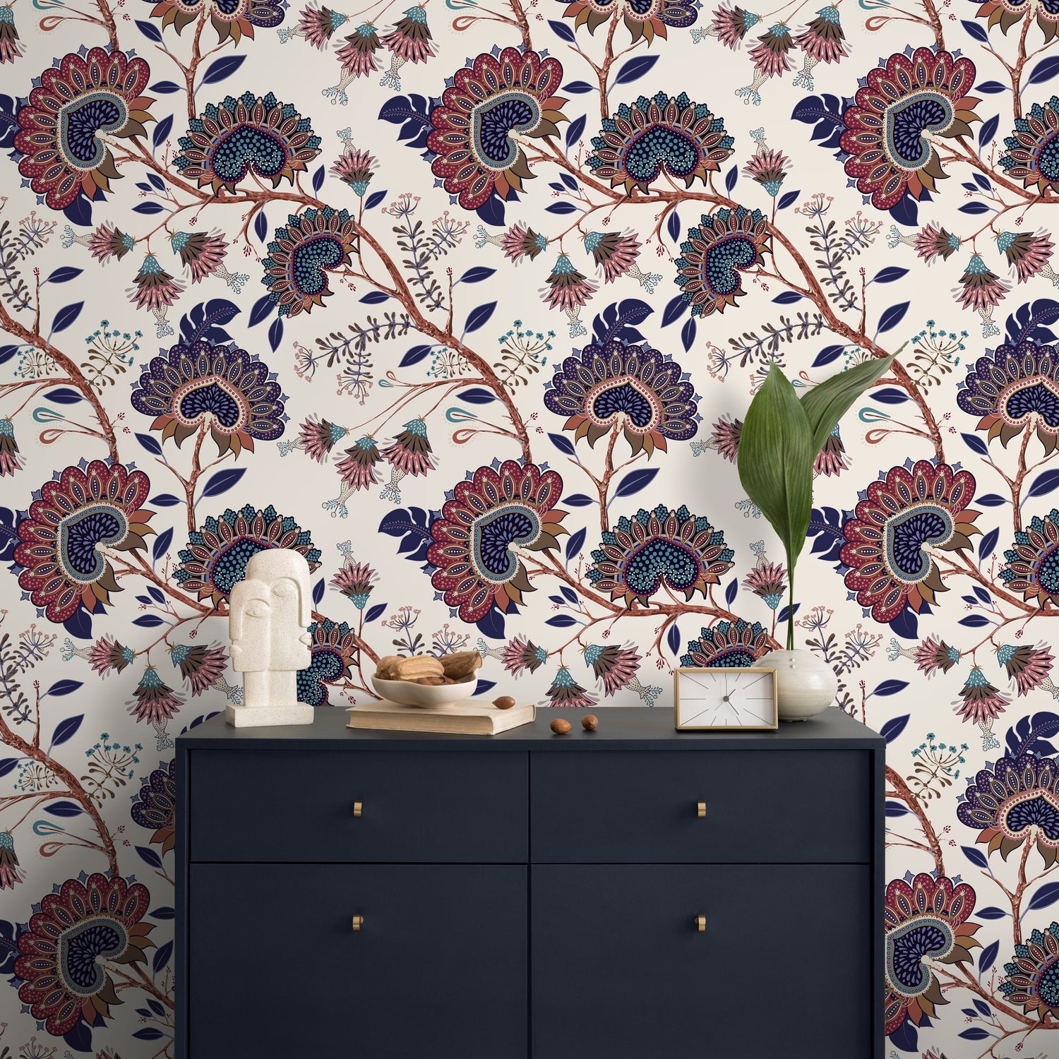 Boho Floral Wallpaper Vintage Garden Wallpaper Peel and Stick and Traditional Wallpaper - A916