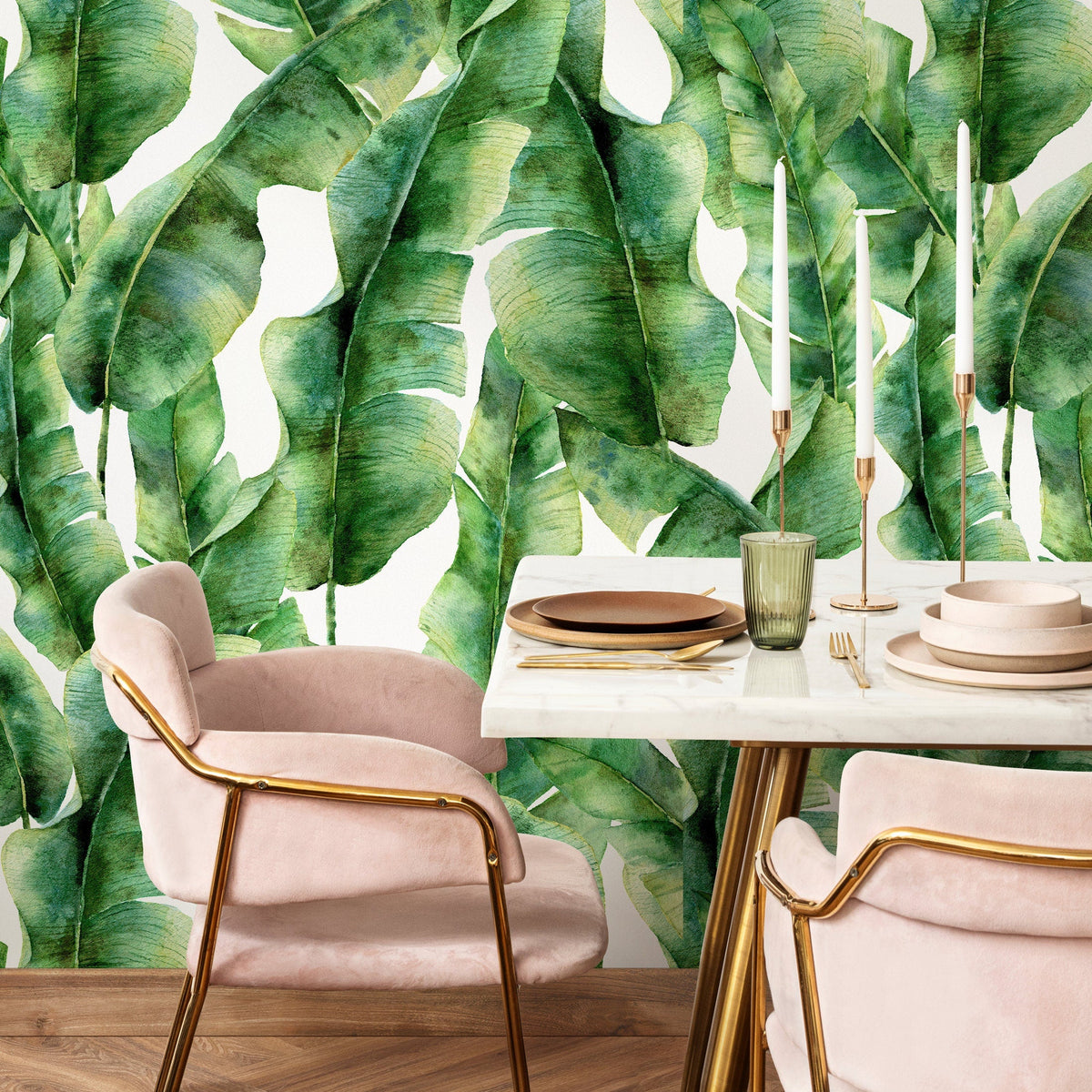 Removable Wallpaper Peel and Stick Wallpaper Wall Paper Wall Mural - Banana Leaves Wallpaper - A132