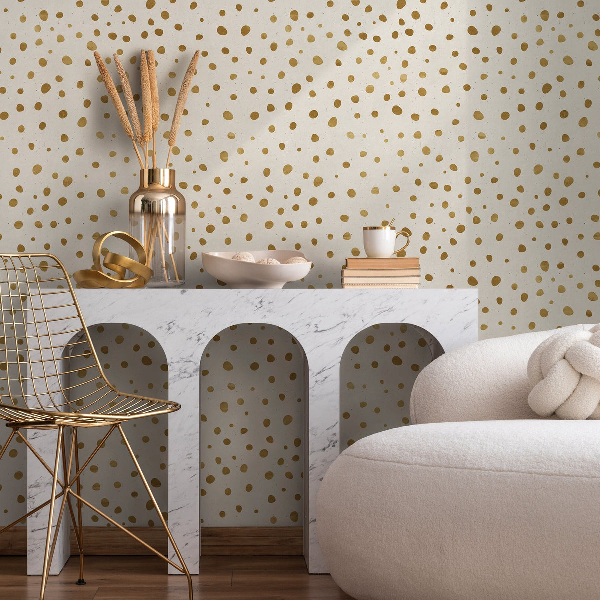 Wallpaper Peel and Stick Wallpaper Removable Wallpaper Home Decor Wall Art Wall Decor Room Decor / Boho Dots Non-Metalic Wallpaper - A343