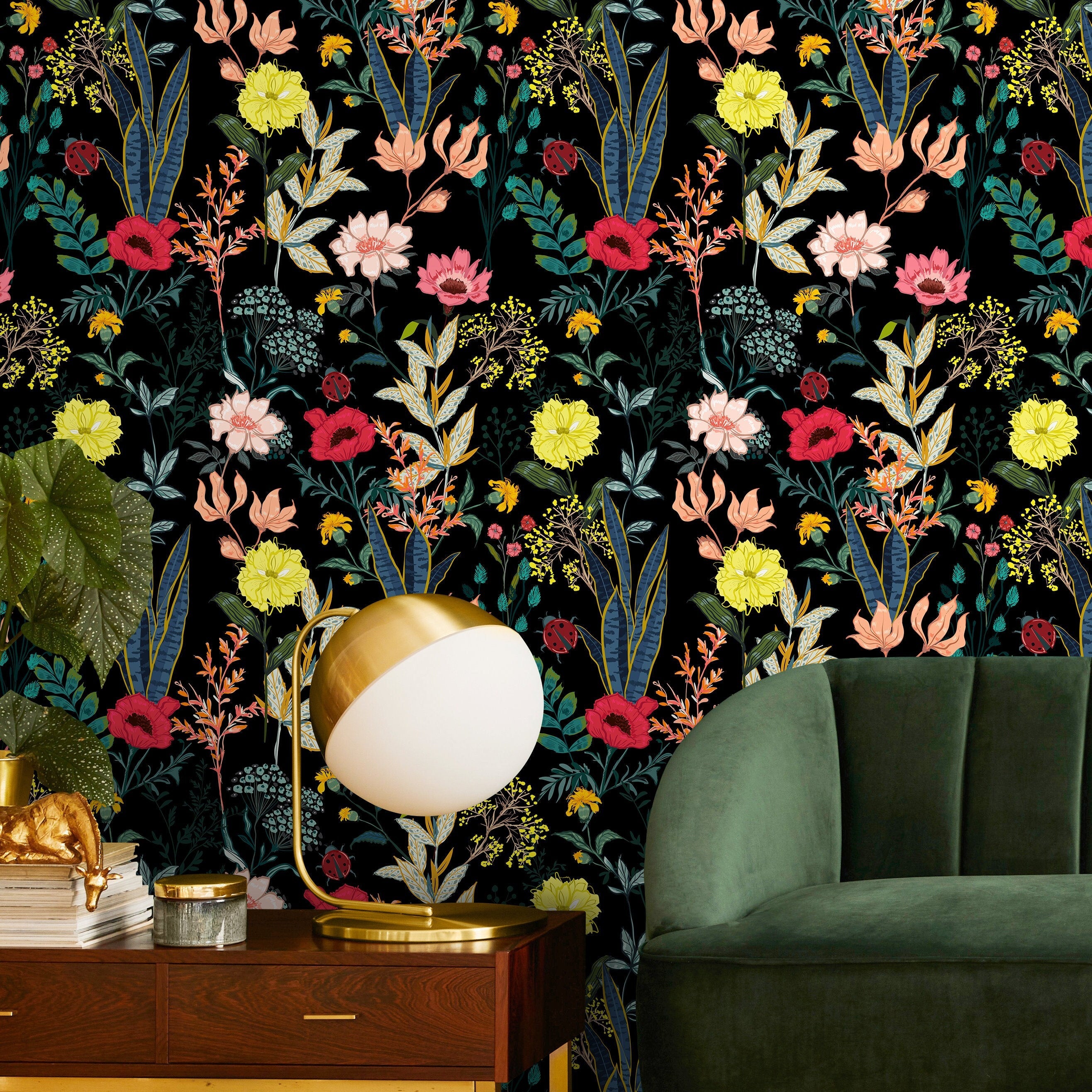 Premium Botanical Wallpaper - Removable Home Decor | A834 – ONDECOR.COM