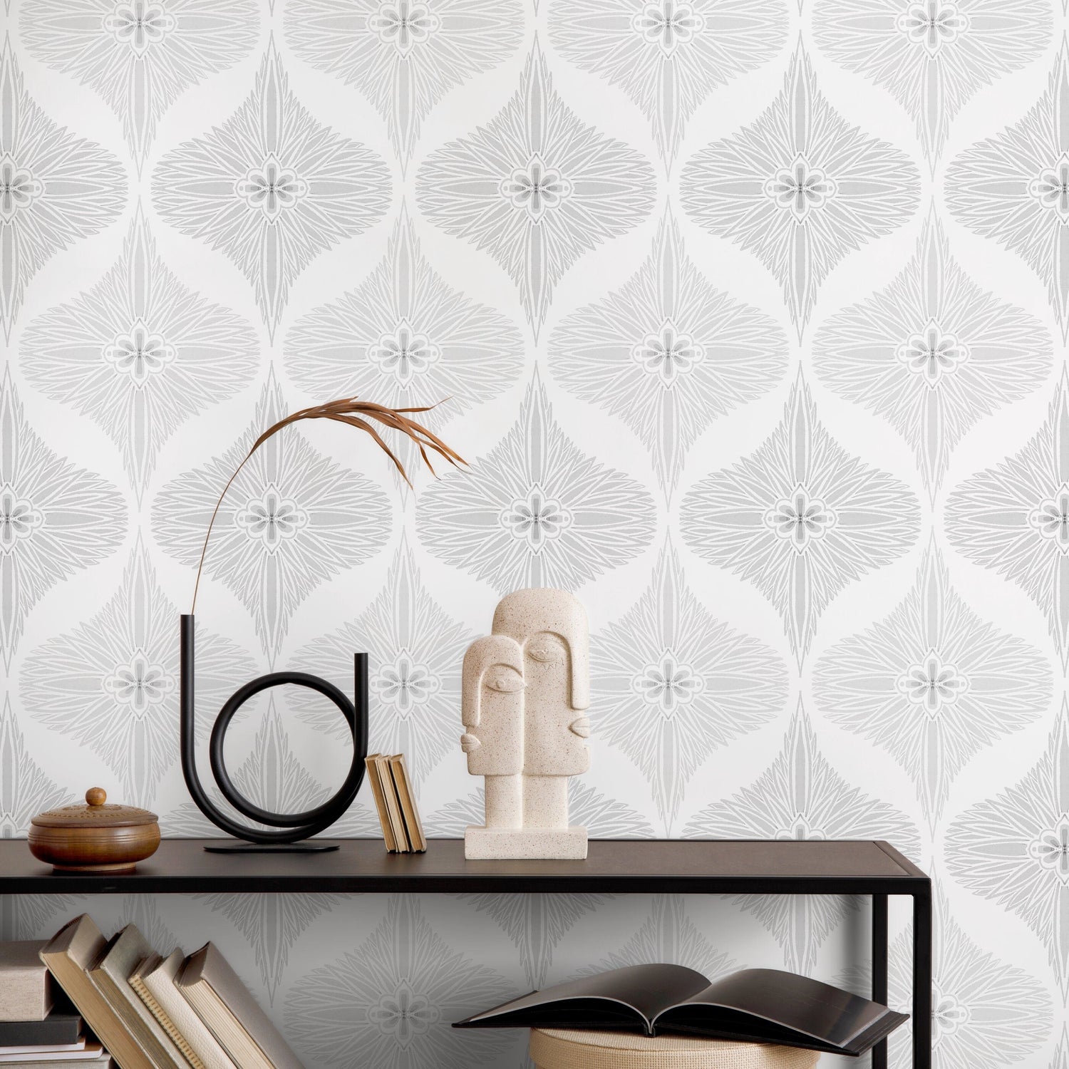 Wallpaper eel and Stick Wallpaper Removable Wallpaper Home Decor Wall Art Wall Decor Room Decor / Gray Abstract Wallpaper - X137