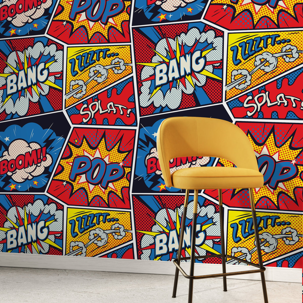 Pop Art Wallpaper - Removable Wallpaper Peel and Stick Wallpaper Wall Paper / Pop Art Comic Wallpaper - B278