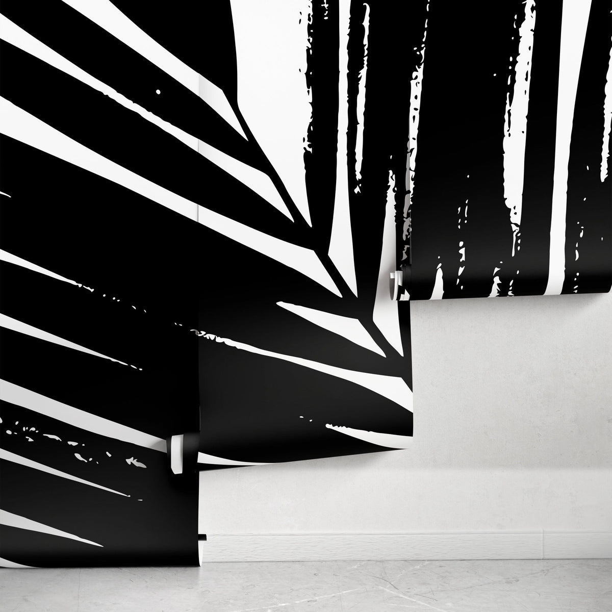 Black and White Leaves Wallpaper - Removable Wallpaper Peel and Stick Wallpaper Wall Paper - B354