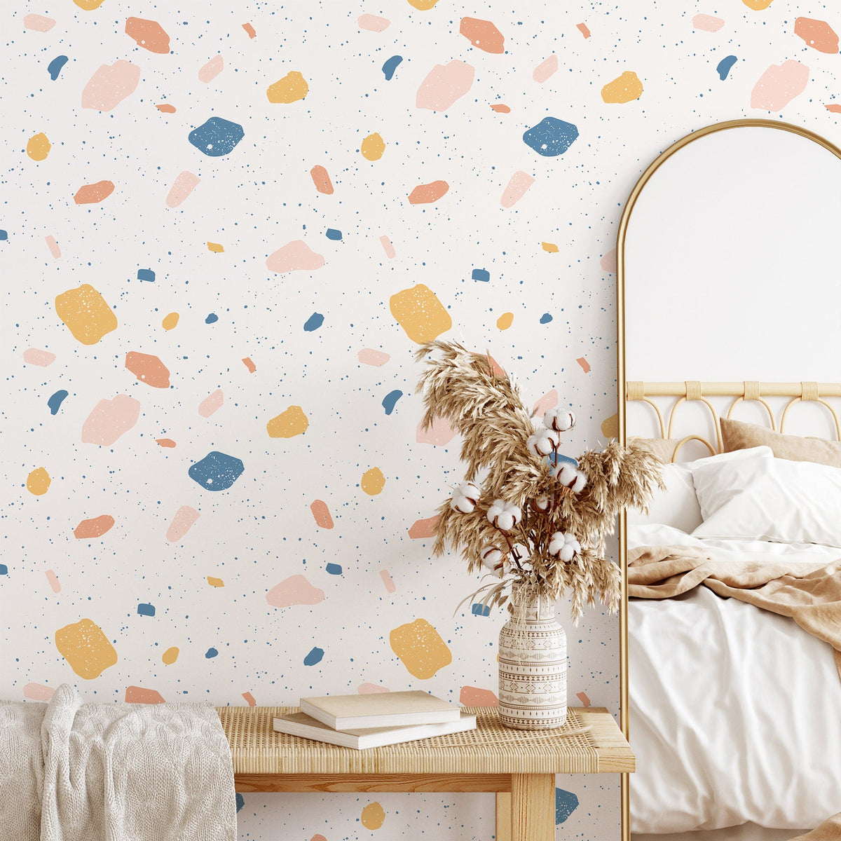 Wallpaper Peel and Stick Wallpaper Removable Wallpaper Home Decor Wall Art Wall Decor Room Decor / Pastel Color Terrazzo Wallpaper - B111