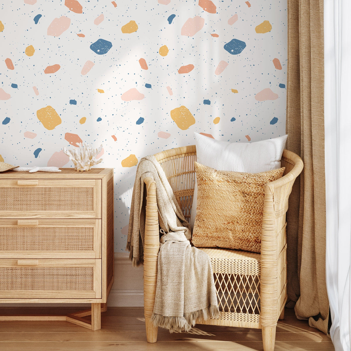 Wallpaper Peel and Stick Wallpaper Removable Wallpaper Home Decor Wall Art Wall Decor Room Decor / Pastel Color Terrazzo Wallpaper - B111