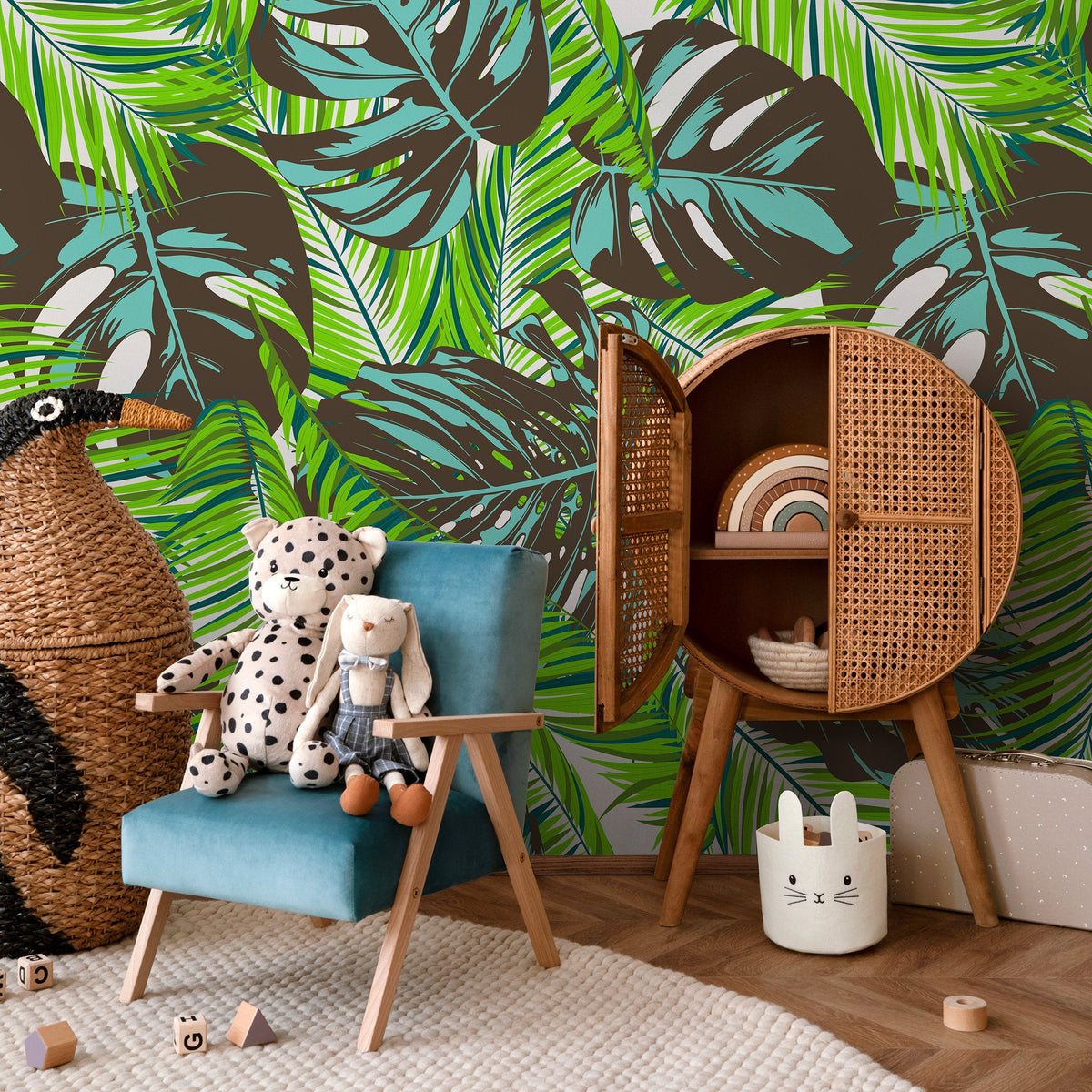 Wallpaper Peel and Stick Wallpaper Removable Wallpaper Home Decor Wall Art Wall Decor Room Decor / Tropical Monstera Leaf Wallpaper - B138