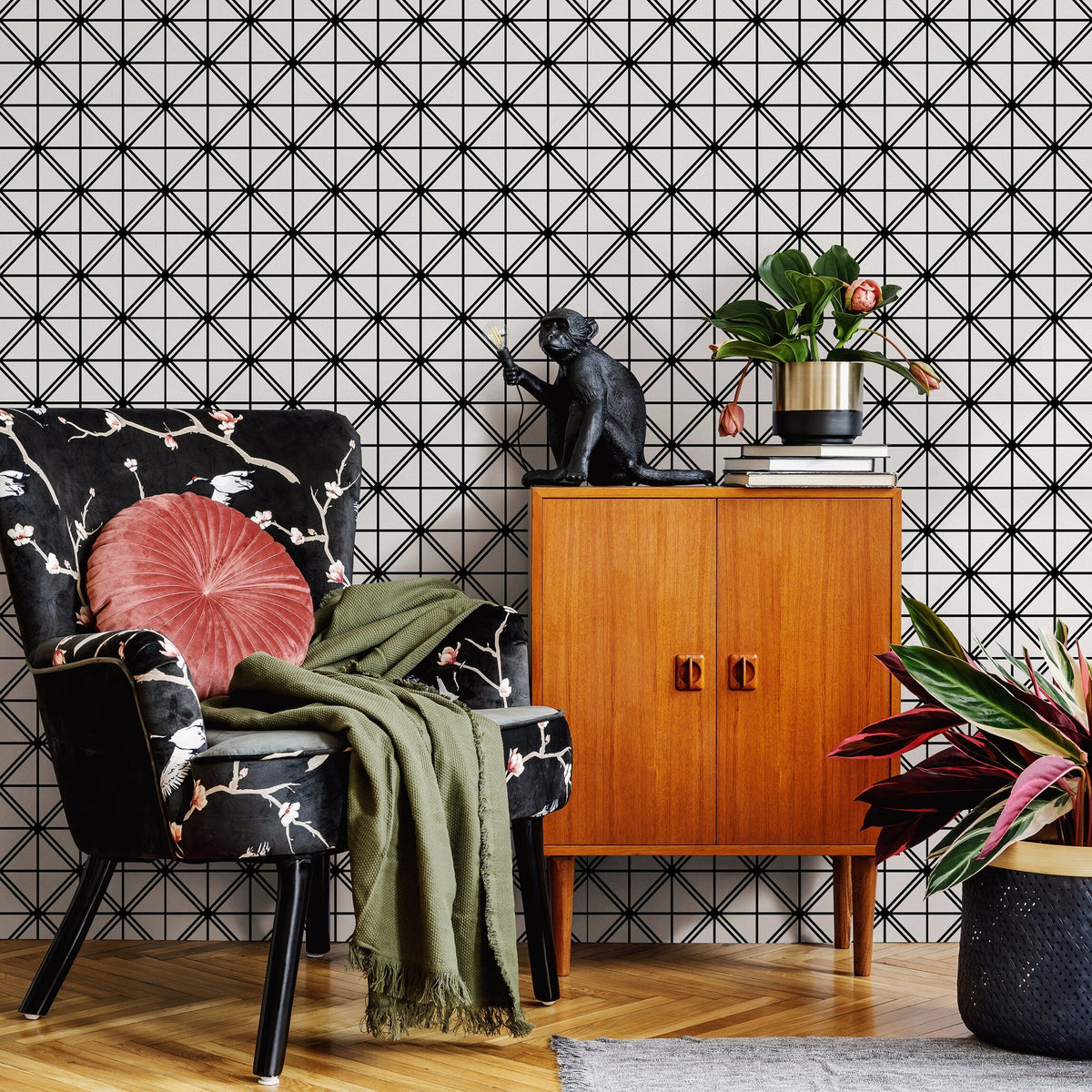 Removable Wallpaper Peel and Stick Wallpaper Wall Paper Wall Mural - Geometric Wallpaper - B145