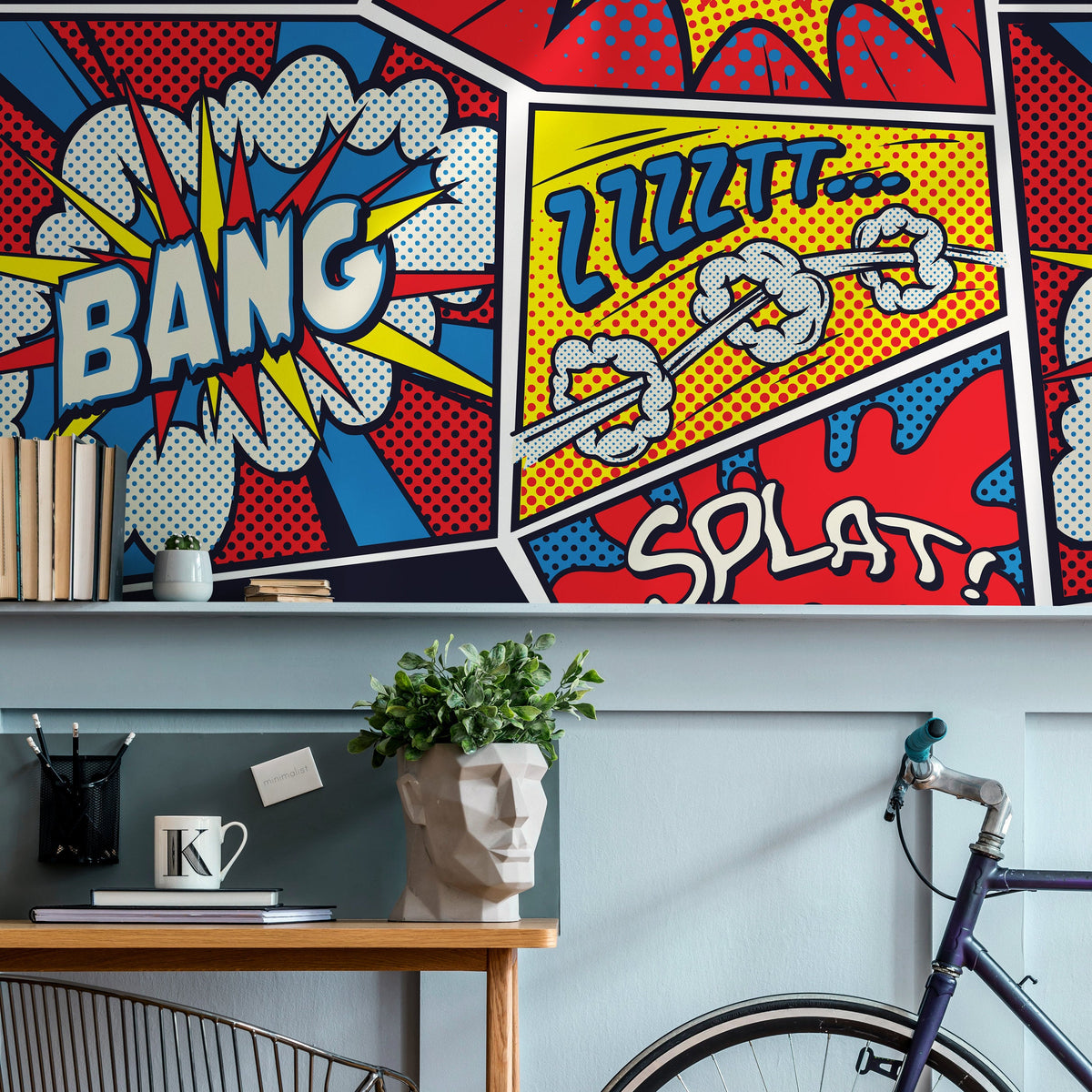 Pop Art Wallpaper - Removable Wallpaper Peel and Stick Wallpaper Wall Paper / Pop Art Comic Wallpaper - B278