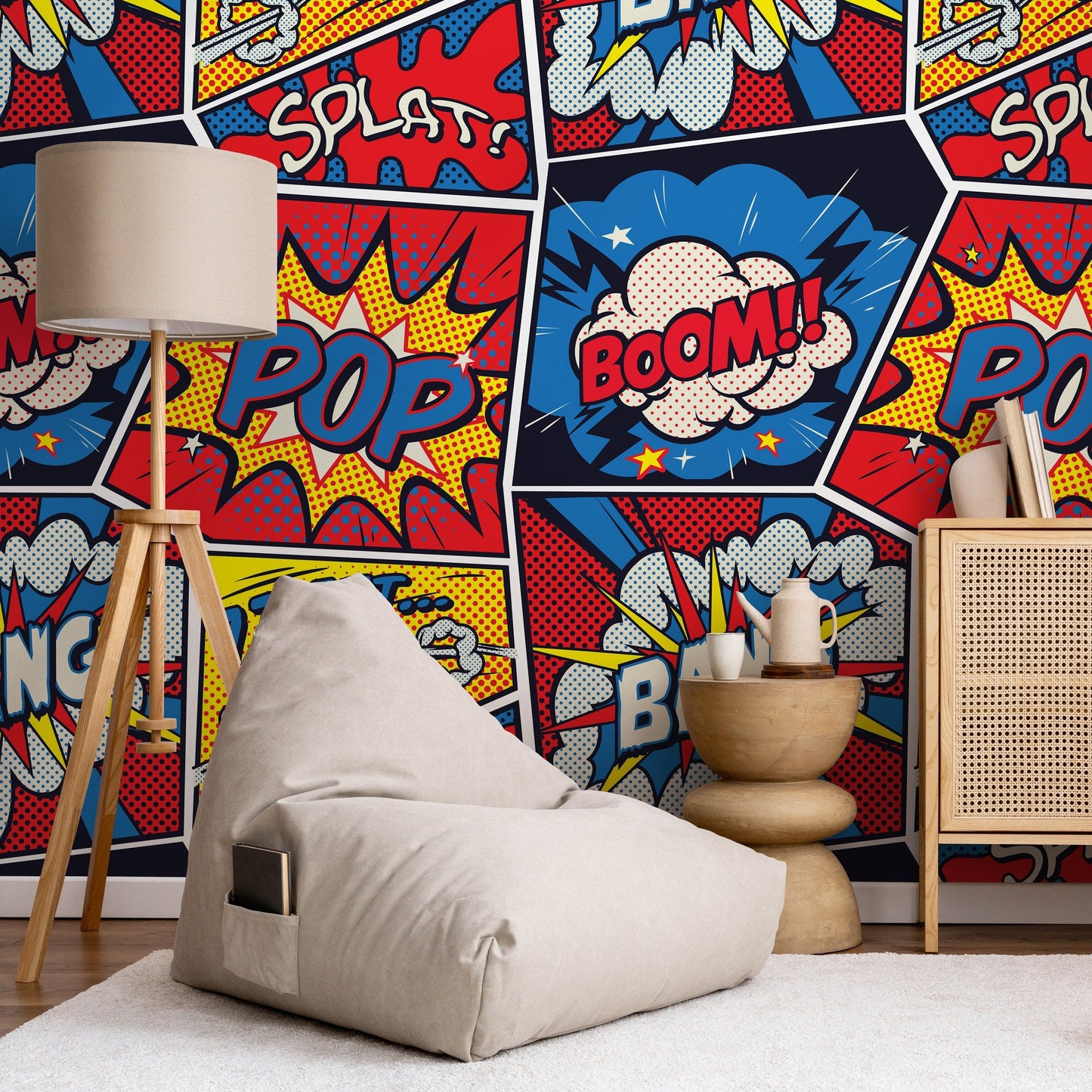 Pop Art Wallpaper - Removable Wallpaper Peel and Stick Wallpaper Wall Paper / Pop Art Comic Wallpaper - B278