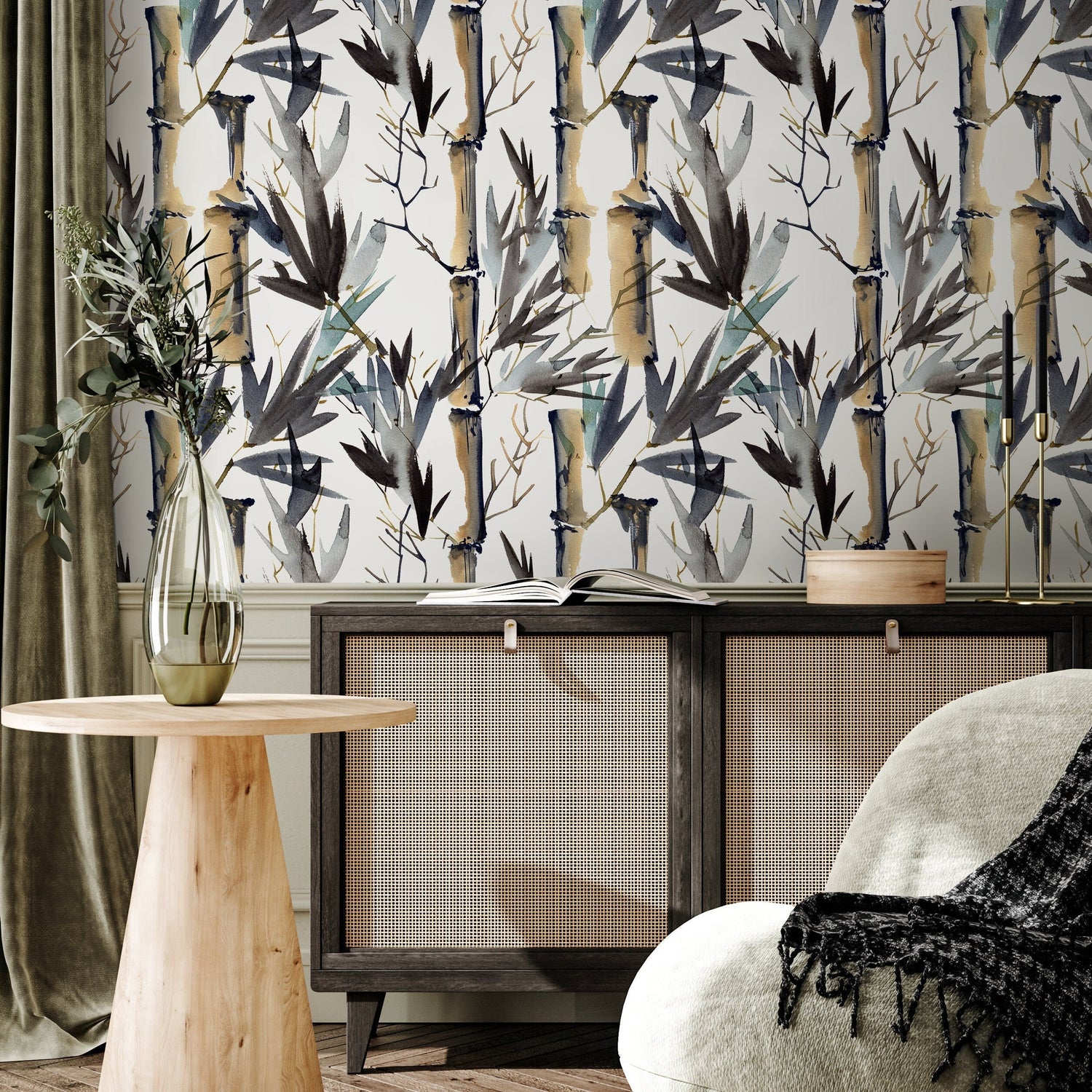 Wallpaper Peel and Stick Wallpaper Removable Wallpaper Home Decor Wall Decor Room Decor / Japanese Wallpaper, Bamboo Forest Wallpaper - B052