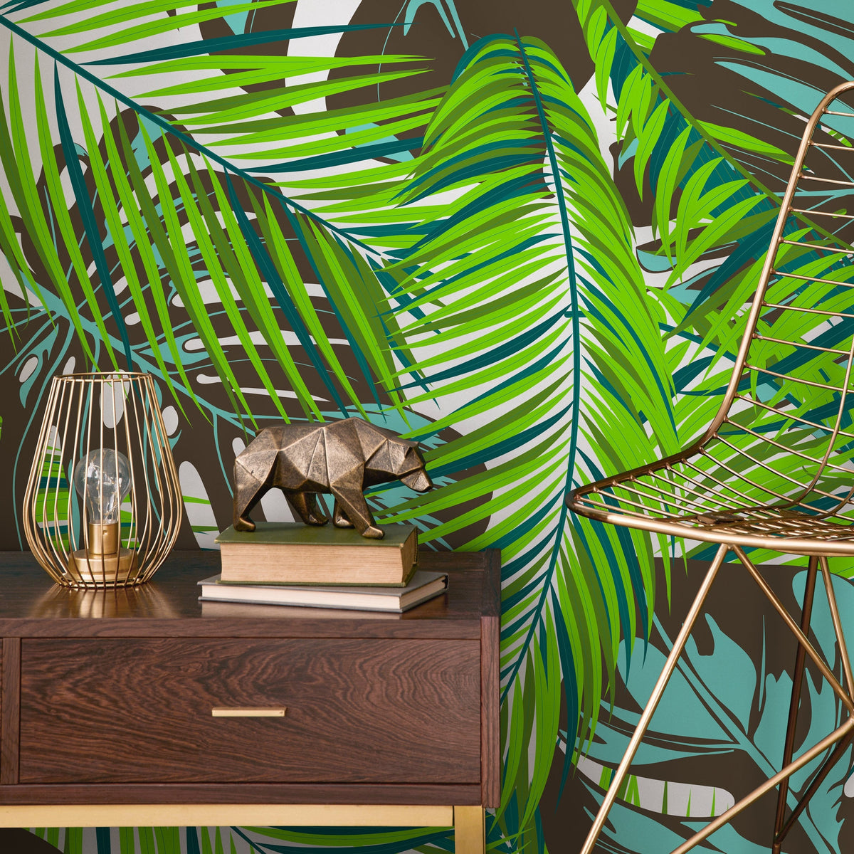 Wallpaper Peel and Stick Wallpaper Removable Wallpaper Home Decor Wall Art Wall Decor Room Decor / Tropical Monstera Leaf Wallpaper - B138