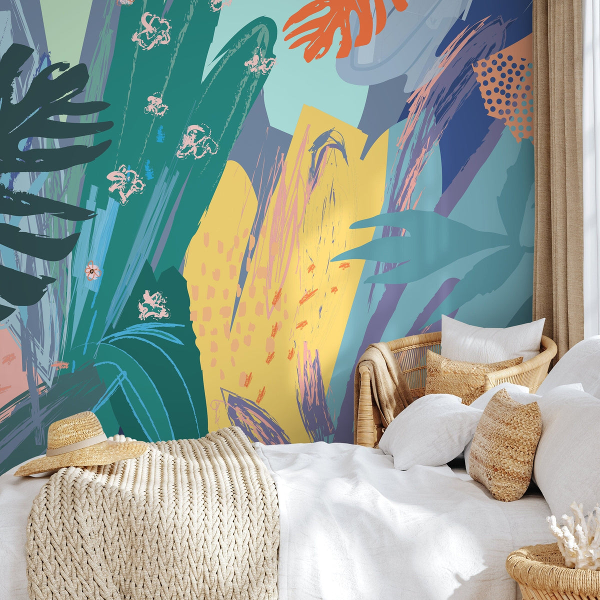 Removable Wallpaper Peel and Stick Wallpaper Wall Paper Wall Mural - Colorful Wallpaper - B167