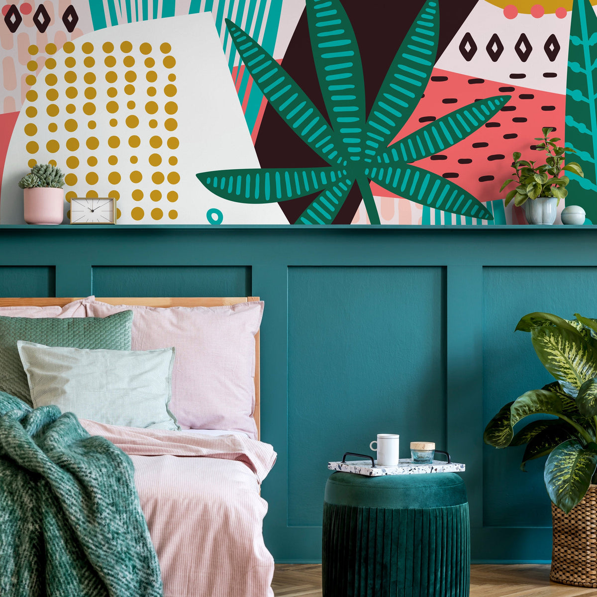 Wallpaper Peel and Stick Wallpaper Removable Wallpaper Home Decor Wall Art Wall Decor Room Decor / Tropical Abstract Wallpaper - B173