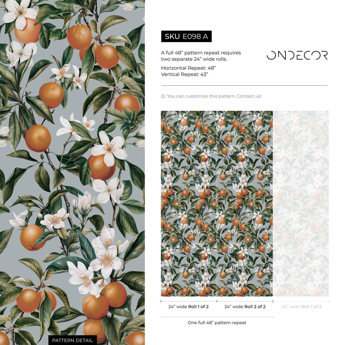 Orange tree wallpaper, Oranges, Fruit wallpaper, Orange blossom wall mural - E098 A