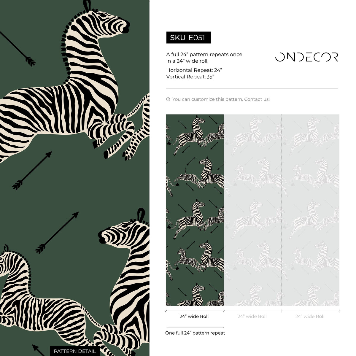 Zebra wallpaper, peel and stick wallpaper, green Masai zebra print by Royal Tenenbaums, red zebra wallpaper for home decor - E051