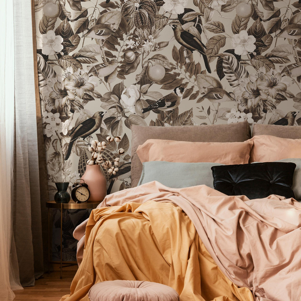 Botanical Removable Wallpaper, Nature Colors Wall Mural - E108 A