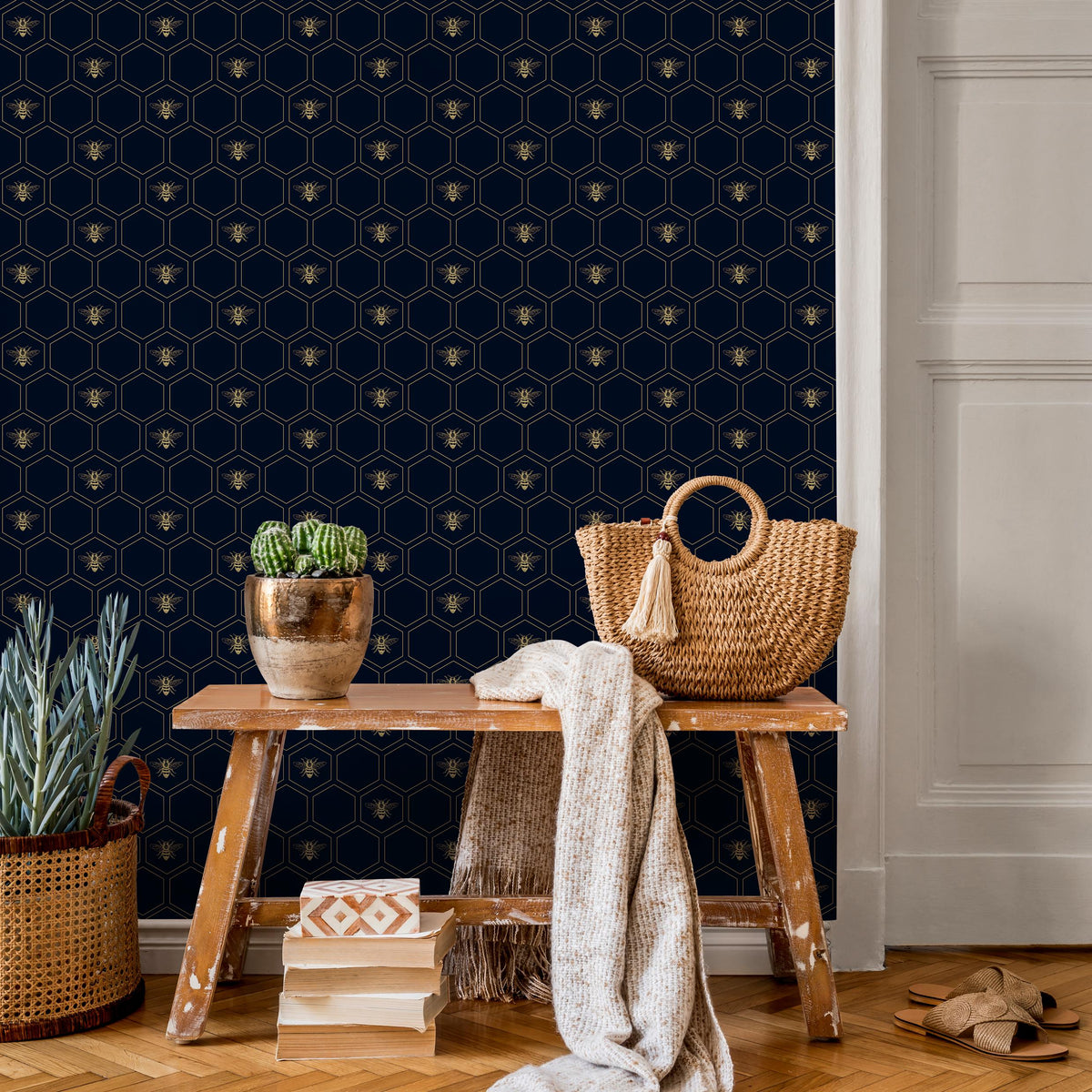 Dining Room Wallpaper Honeycomb Wallpaper For Dining Room Faux Gold Wallpaper Peel And Stick Gold Wallpaper Bee Wallpaper Deco Wall - E076