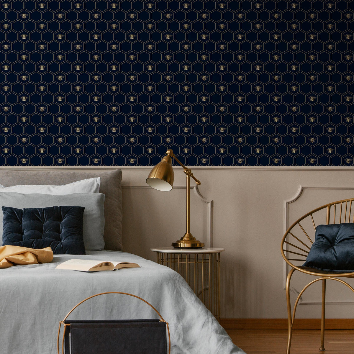 Dining Room Wallpaper Honeycomb Wallpaper For Dining Room Faux Gold Wallpaper Peel And Stick Gold Wallpaper Bee Wallpaper Deco Wall - E076