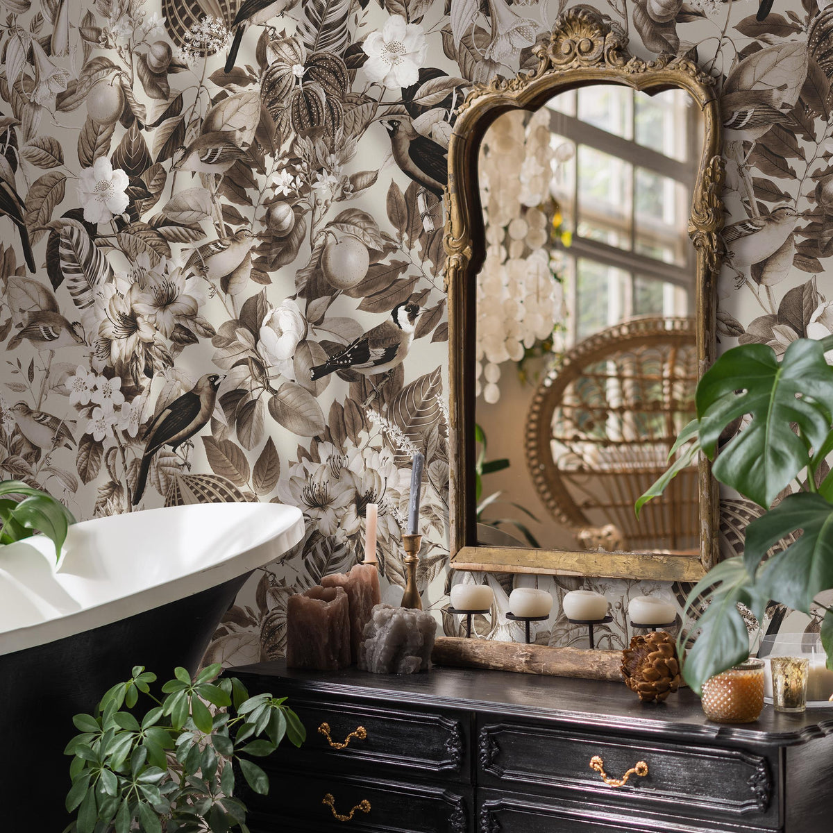 Botanical Removable Wallpaper, Nature Colors Wall Mural - E108 A