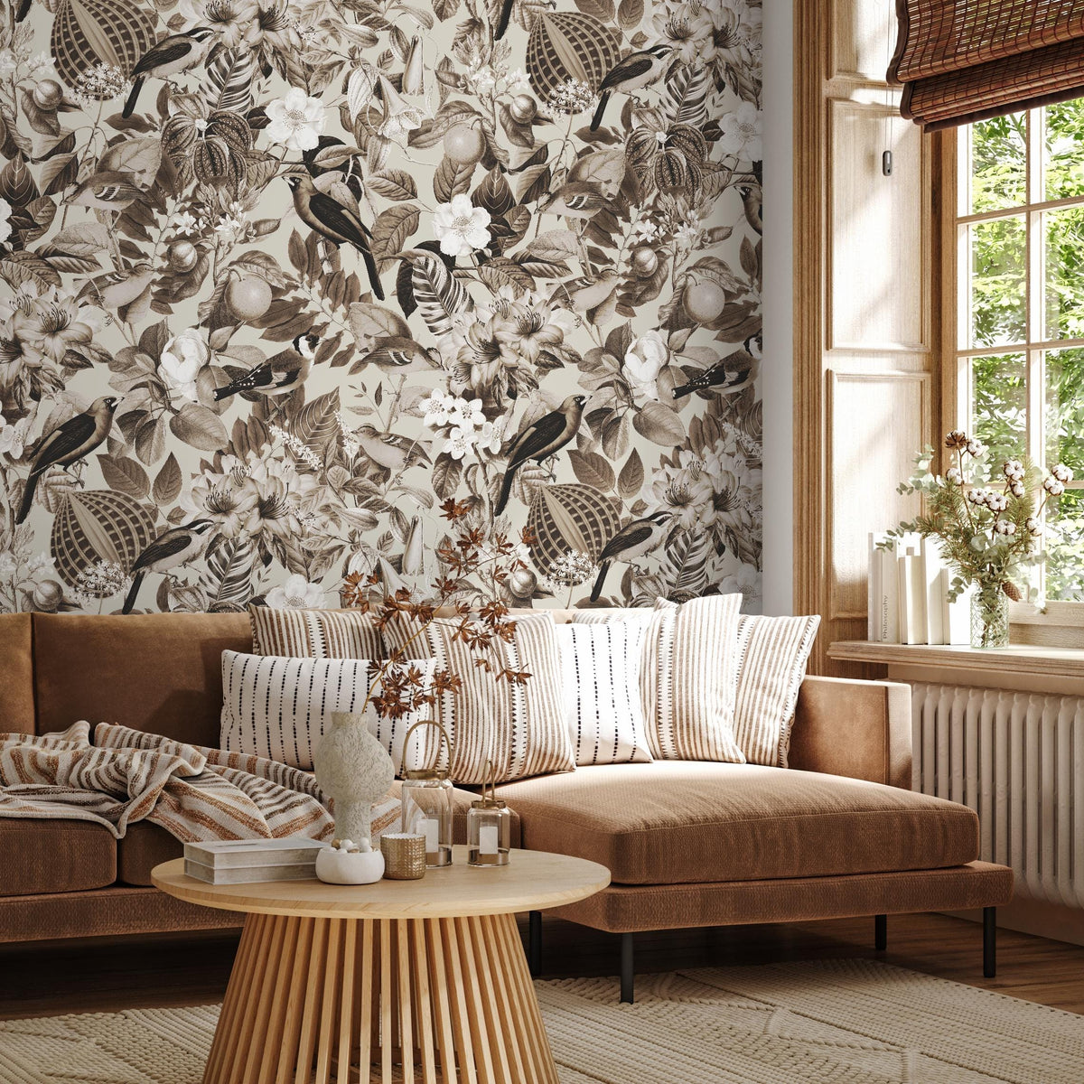 Botanical Removable Wallpaper, Nature Colors Wall Mural - E108 A