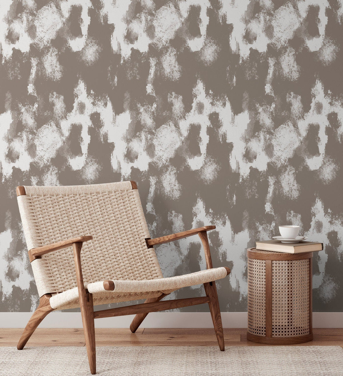 Removable Wallpaper Peel and Stick Wallpaper Wall Paper Wall Wallpaper Watercolor Print / Abstract Watercolor Taupe - X115