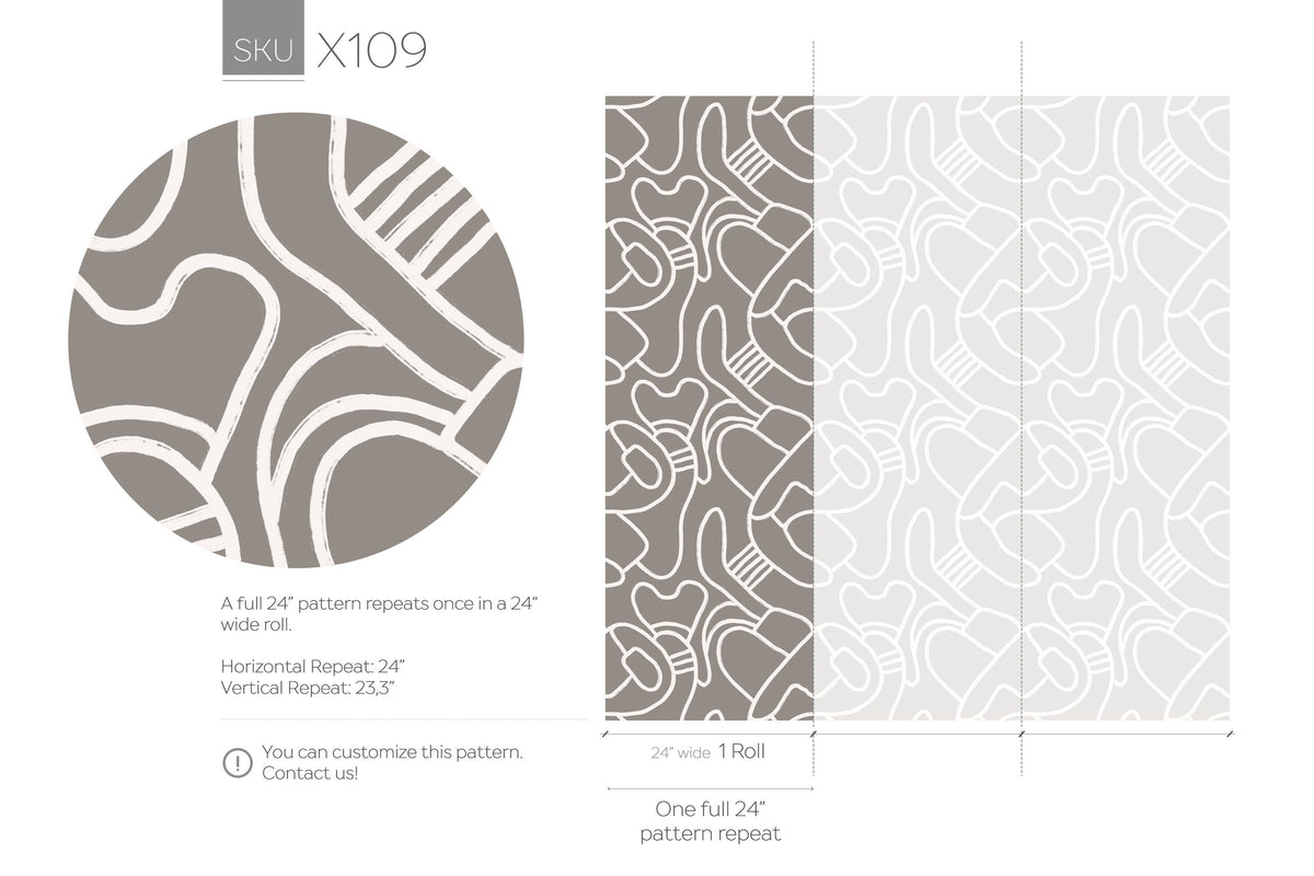 Removable Wallpaper Scandinavian Wallpaper Temporary Wallpaper Vintage Wallpaper Peel and Stick Wallpaper Wall / Abstract Gray - X109