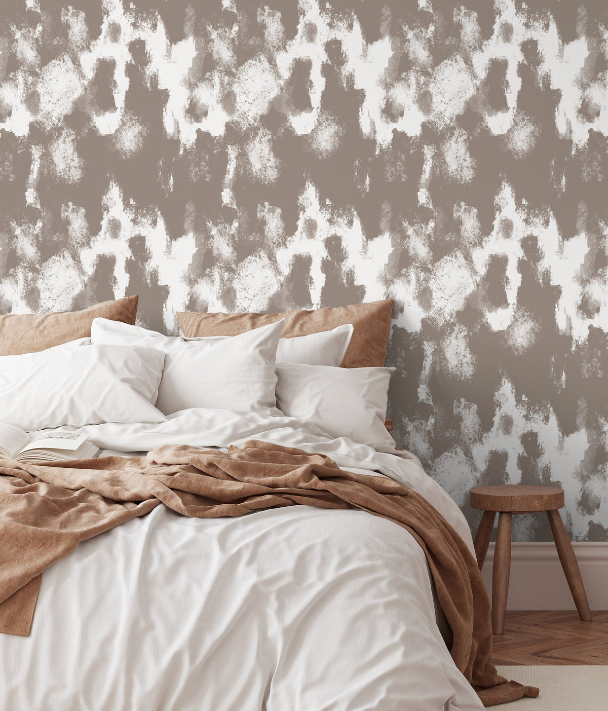 Removable Wallpaper Peel and Stick Wallpaper Wall Paper Wall Wallpaper Watercolor Print / Abstract Watercolor Taupe - X115