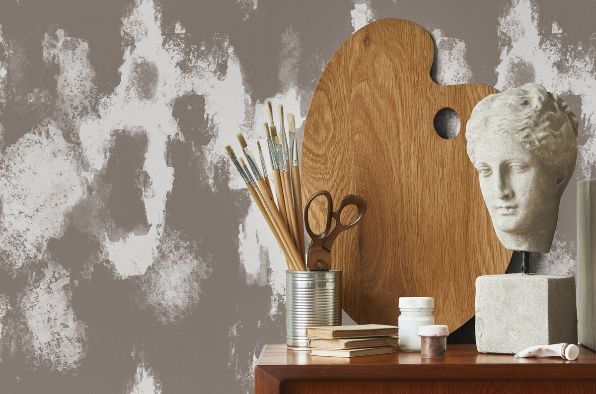 Removable Wallpaper Peel and Stick Wallpaper Wall Paper Wall Wallpaper Watercolor Print / Abstract Watercolor Taupe - X115