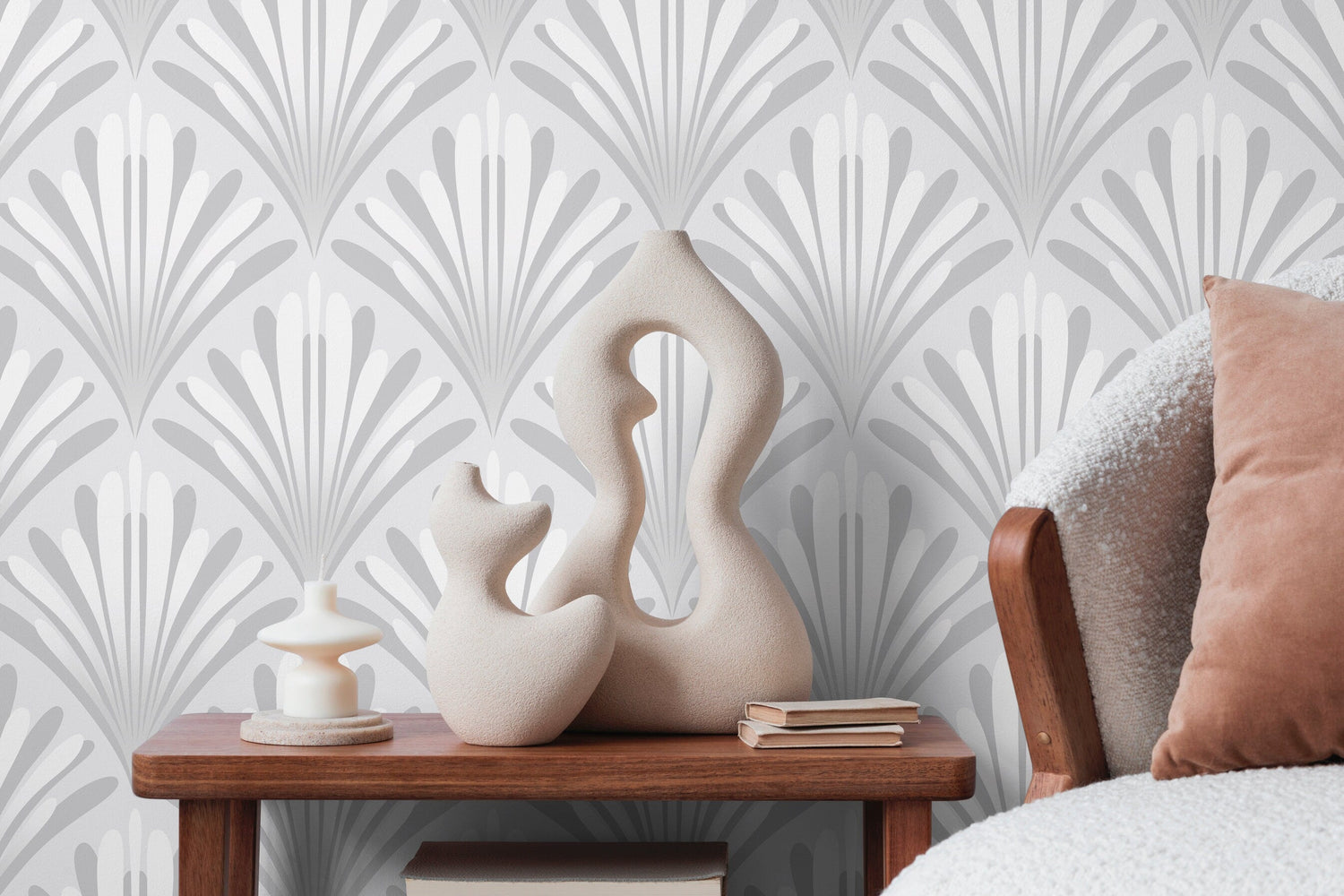 Wallpaper Peel and Stick Wallpaper Removable Wallpaper Home Decor Wall Art Wall Decor Room Decor / Gray Art Deco Wallpaper - X136