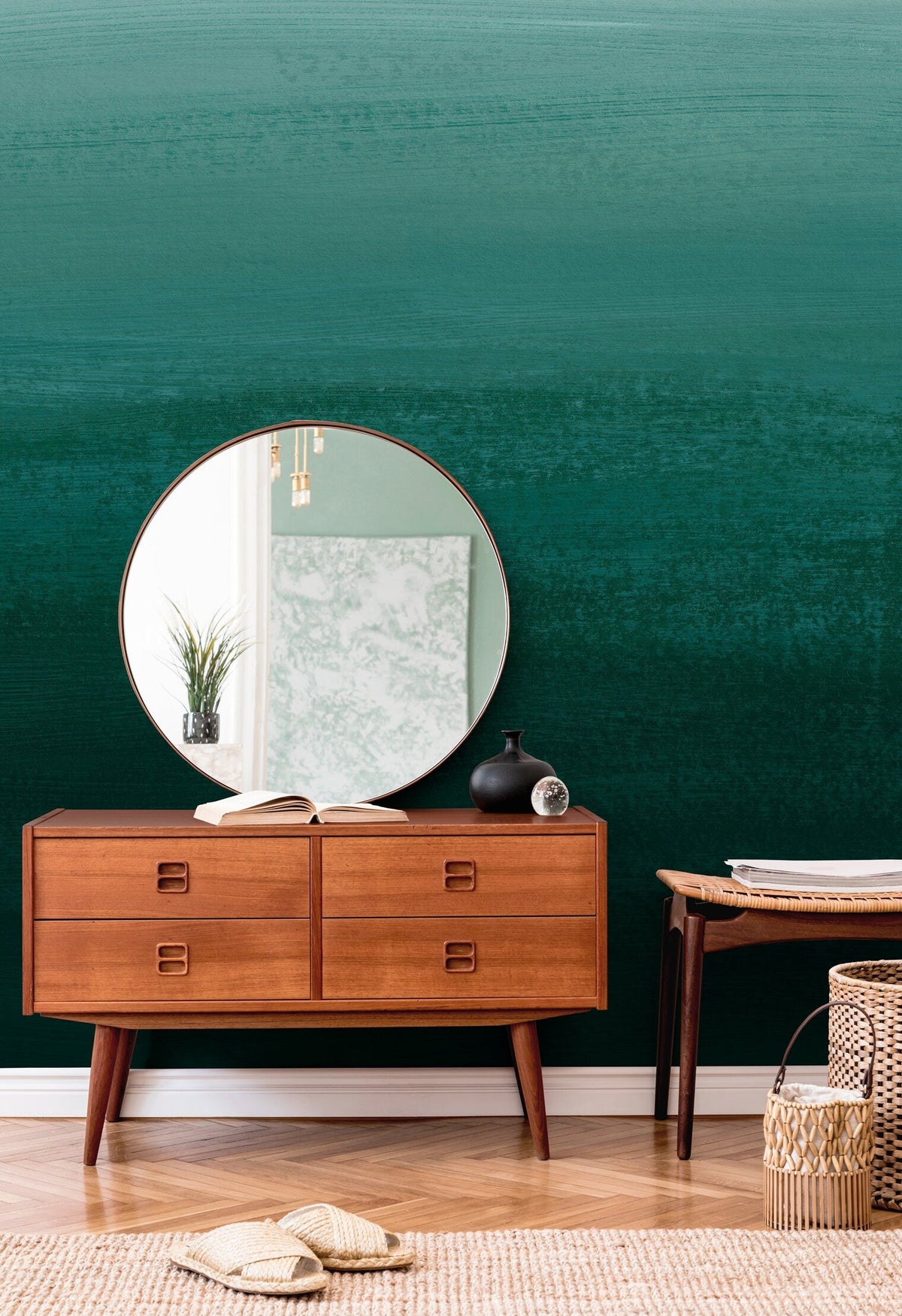 Wallpaper Peel and Stick Wallpaper Removable Wallpaper Home Decor Wall Art Wall Decor Room Decor / Green Modern Ombre Wallpaper - X162