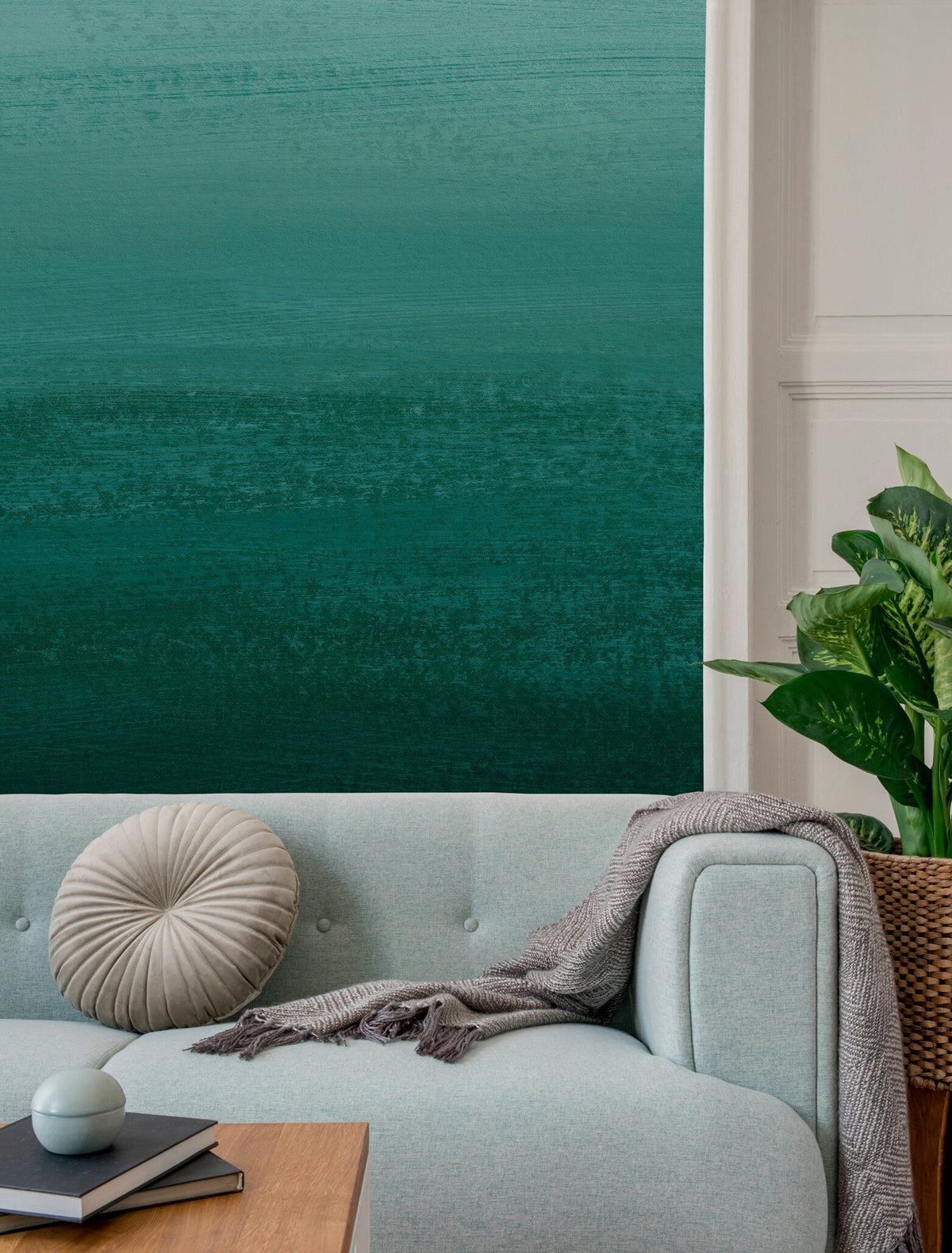 Wallpaper Peel and Stick Wallpaper Removable Wallpaper Home Decor Wall Art Wall Decor Room Decor / Green Modern Ombre Wallpaper - X162