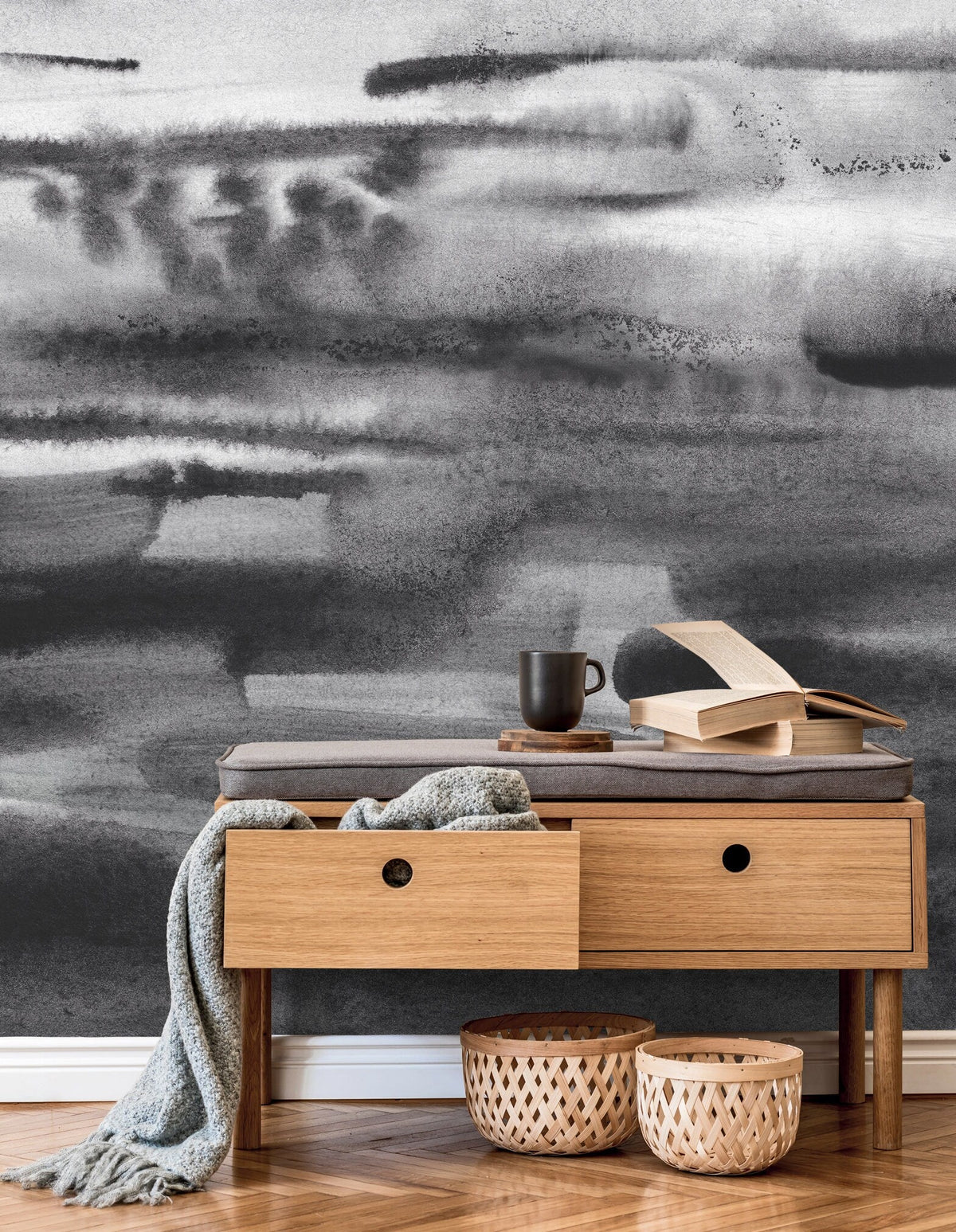 Wallpaper Peel and Stick Wallpaper Removable Wallpaper Home Decor Wall Art Wall Decor Room Decor / Abstract Black and White Wallpaper - X161