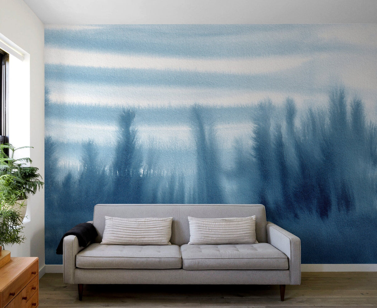Wallpaper Peel and Stick Wallpaper Removable Wallpaper Home Decor Wall Art Wall Decor Room Decor / Blue Ombre Wallpaper - X156