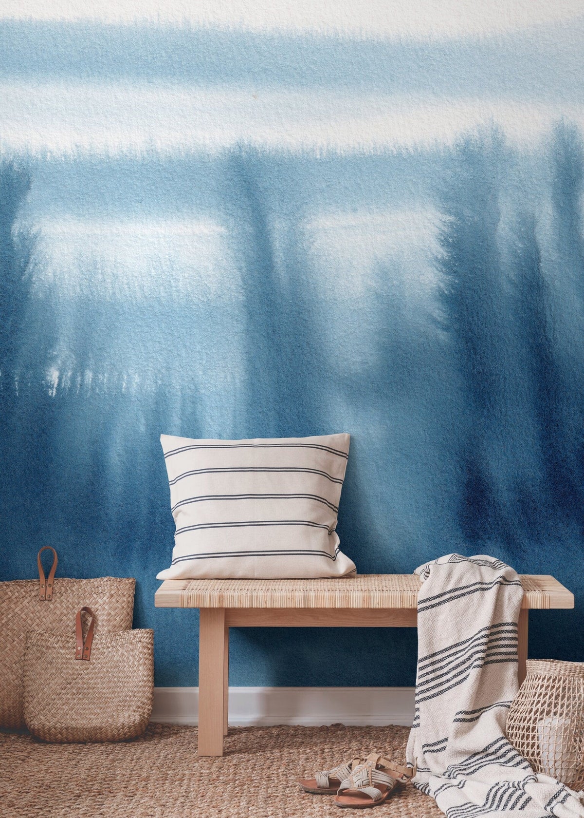 Wallpaper Peel and Stick Wallpaper Removable Wallpaper Home Decor Wall Art Wall Decor Room Decor / Blue Ombre Wallpaper - X156