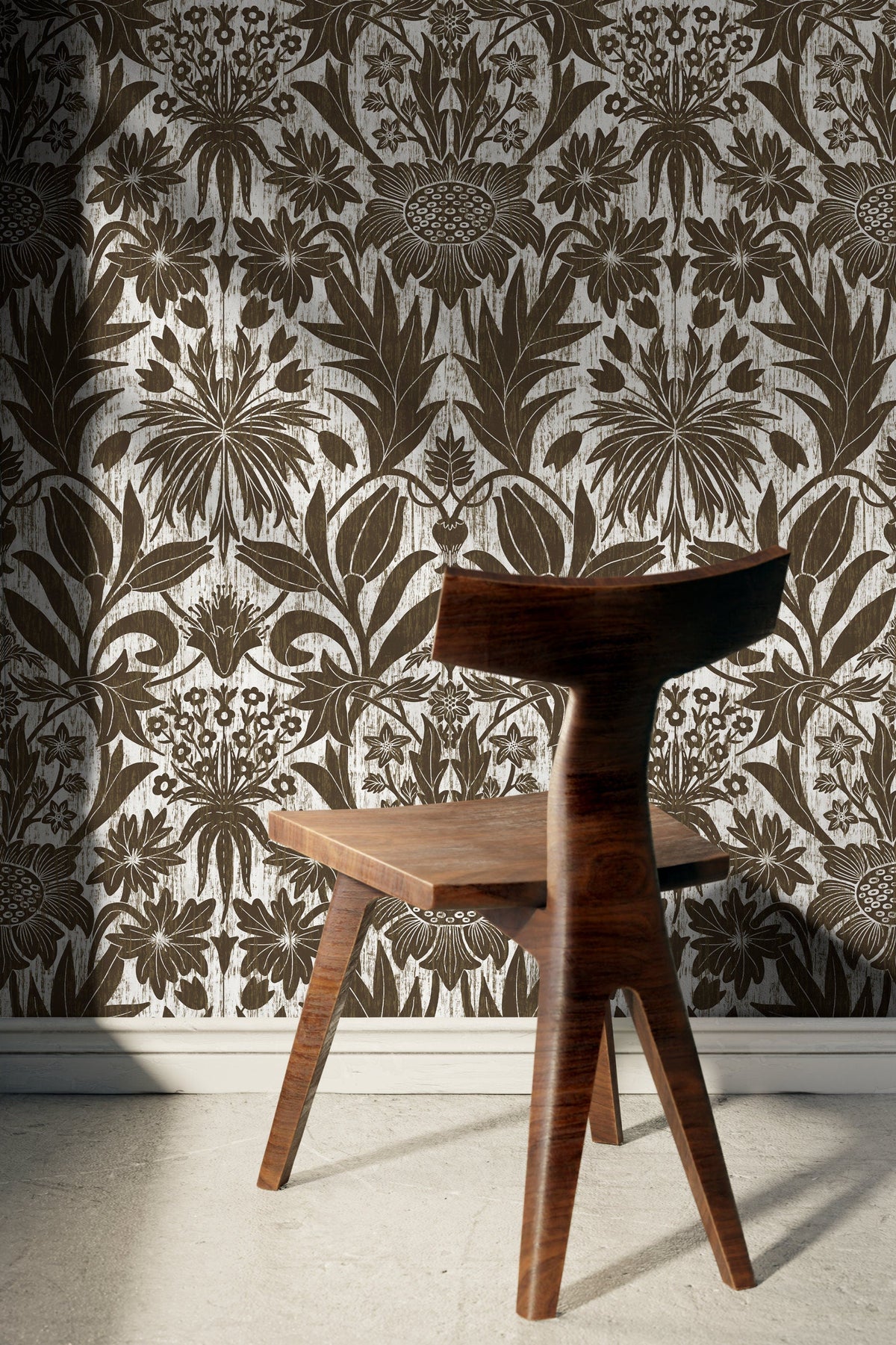 Wallpaper Peel and Stick Wallpaper Removable Wallpaper Home Decor Wall Art Wall Decor Room Decor / Brown Art Nouveau Wallpaper - X174